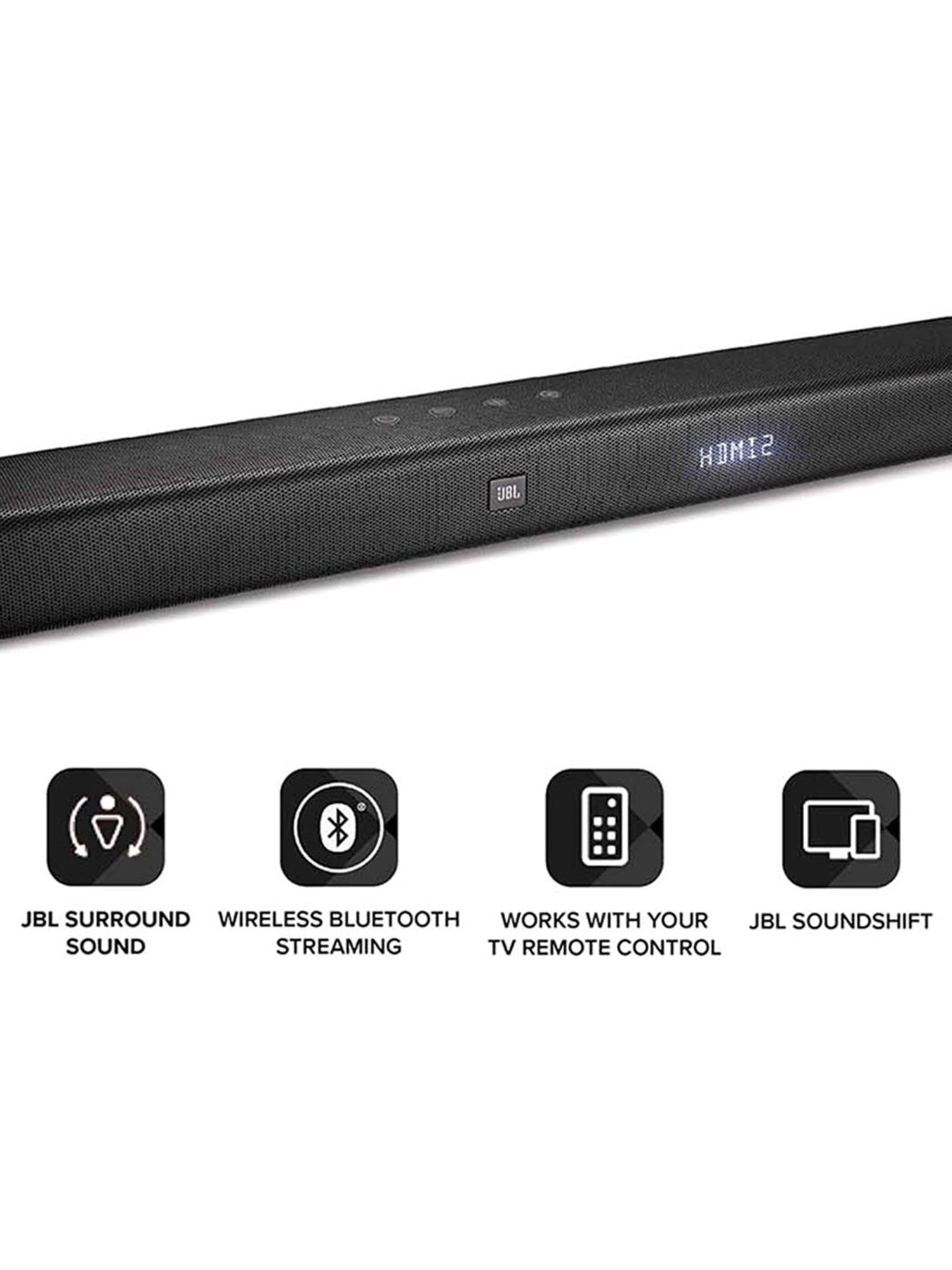 JBL Bar 2.1 Deep Bass Soundbar with Wireless Subwoofer (Black)