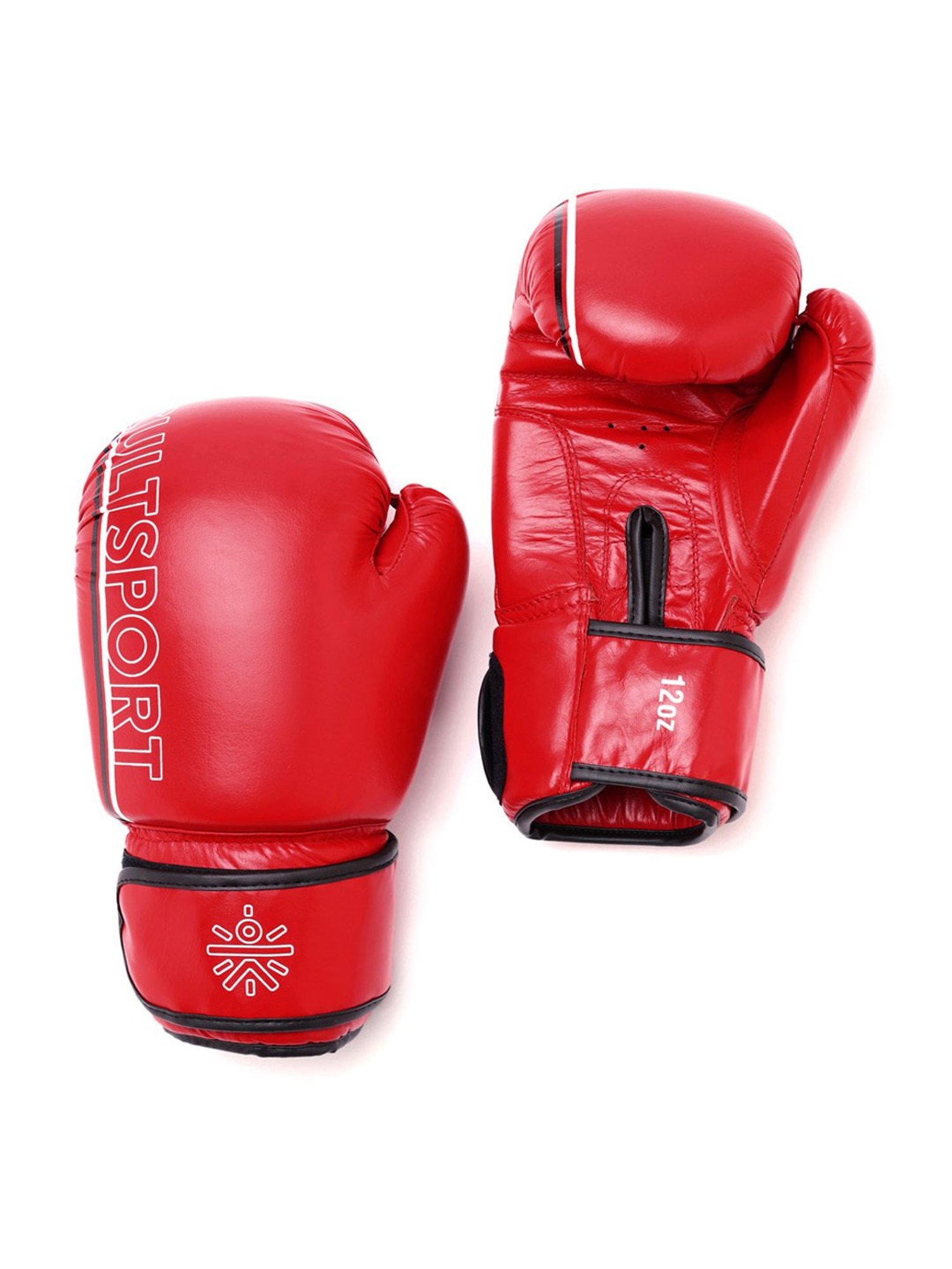 Cultsport Premium Leather Boxing Gloves with Antimicrobial Lining (Red)