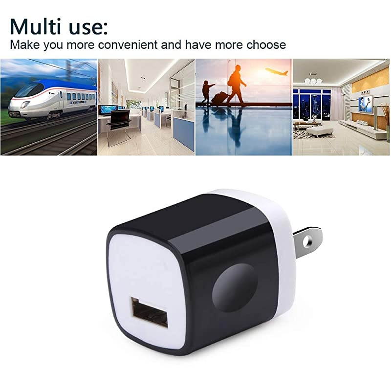Charger Plug Wall Charger 5Pack Single 5V 1Amp Universal Home Travel Charging Adapter Replacement for Phone Xs MaxXsXRX876 Plus5S4S Samsung Galaxy S9S8Note 9 LG Kindle Android