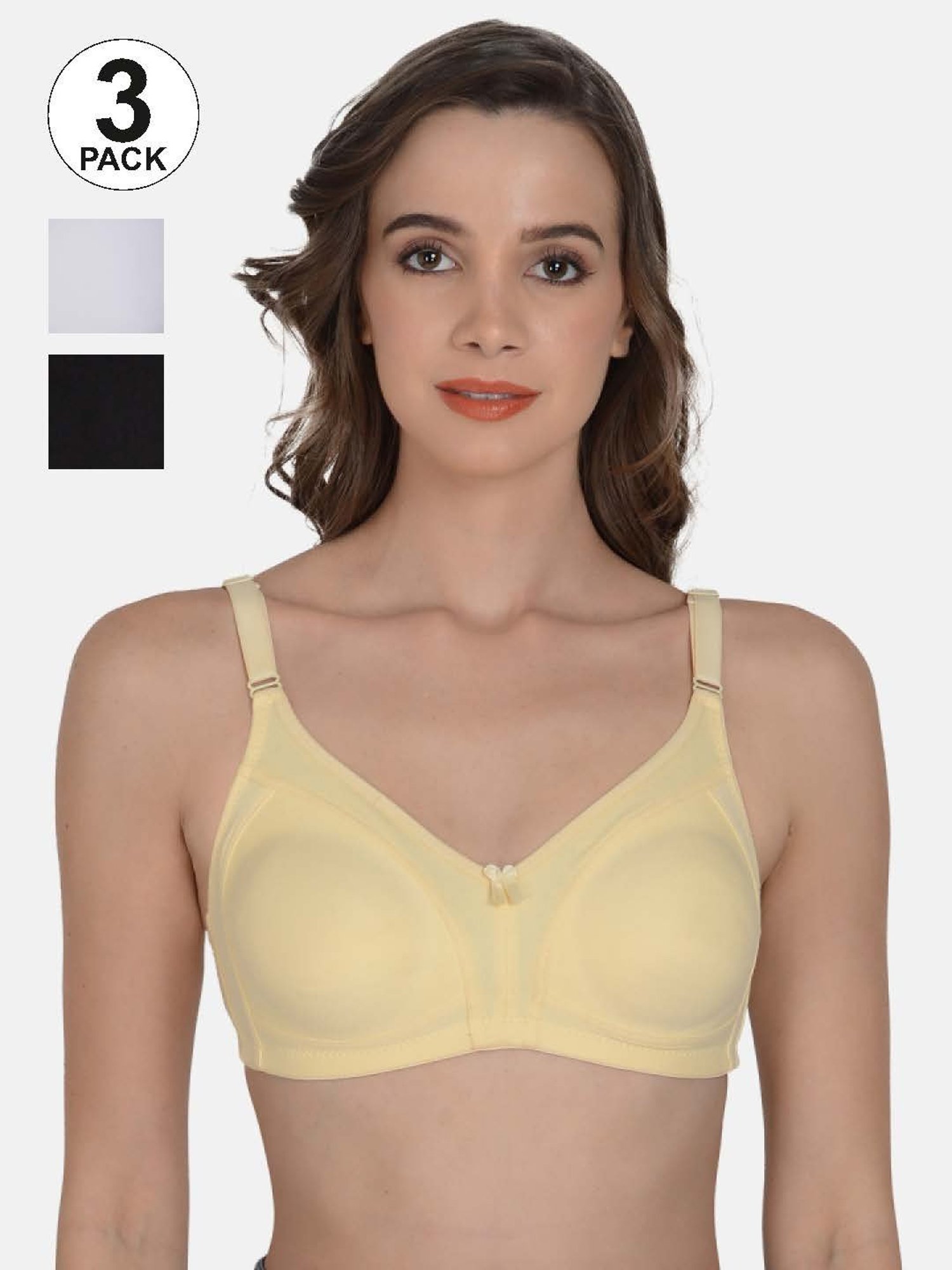 mod & shy Beige & White Bra - Pack Of 3