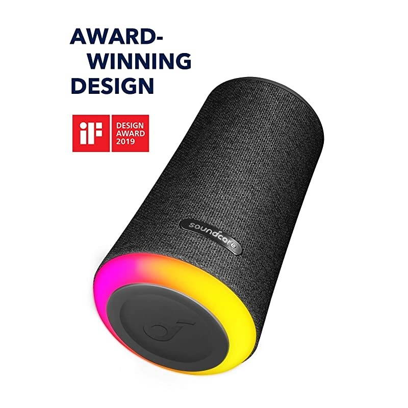 Flare+ Portable 360&deg; Bluetooth Speaker by Anker Huge 360&deg; Sound IPX7 Waterproof Bigger Bass Ambient LED Light 20Hour Playtime 4 Drivers with 2 Passive Radiators Speaker for Parties