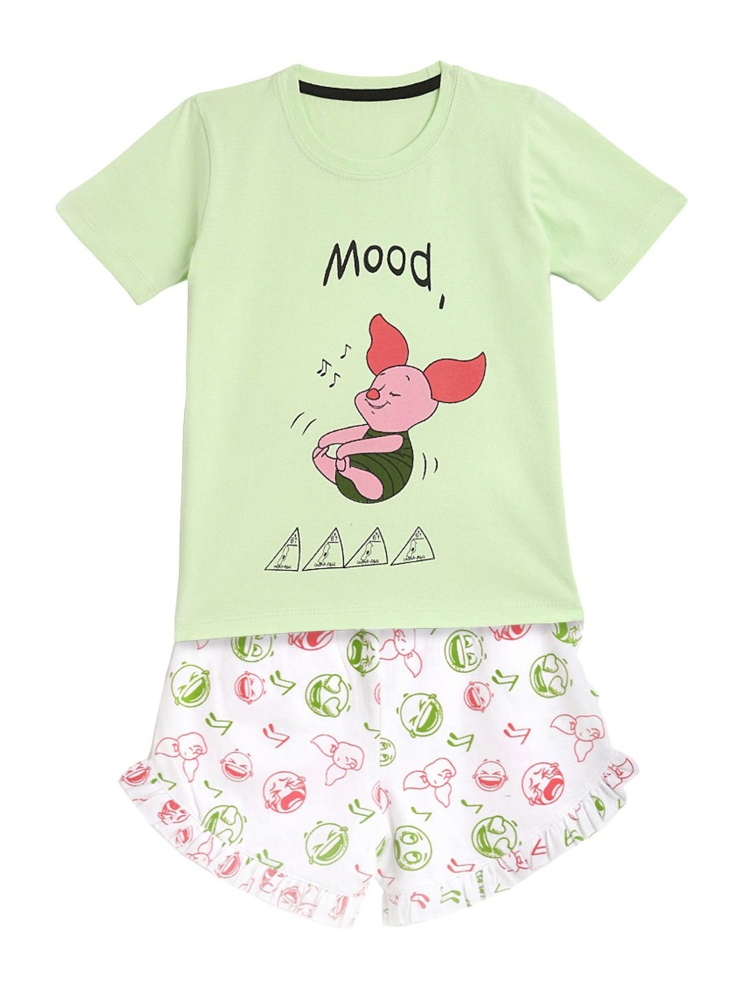 Kids Craft Mint Green Cotton Printed T-Shirt & Shorts