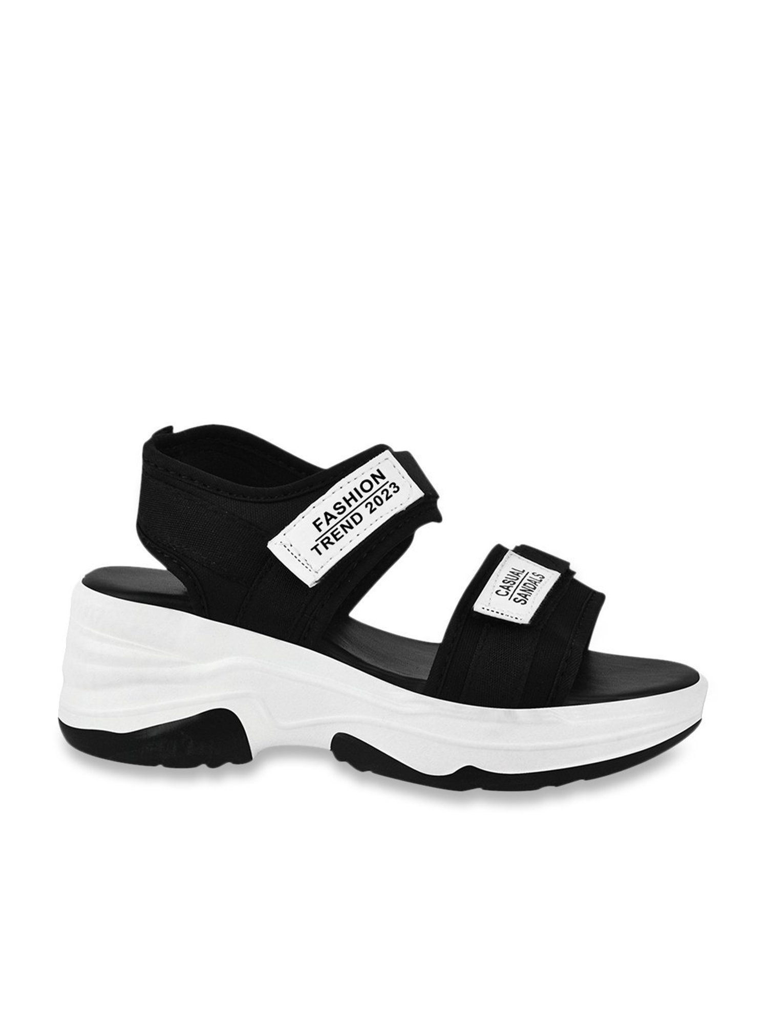 Shoetopia Women's Black Floater Wedges