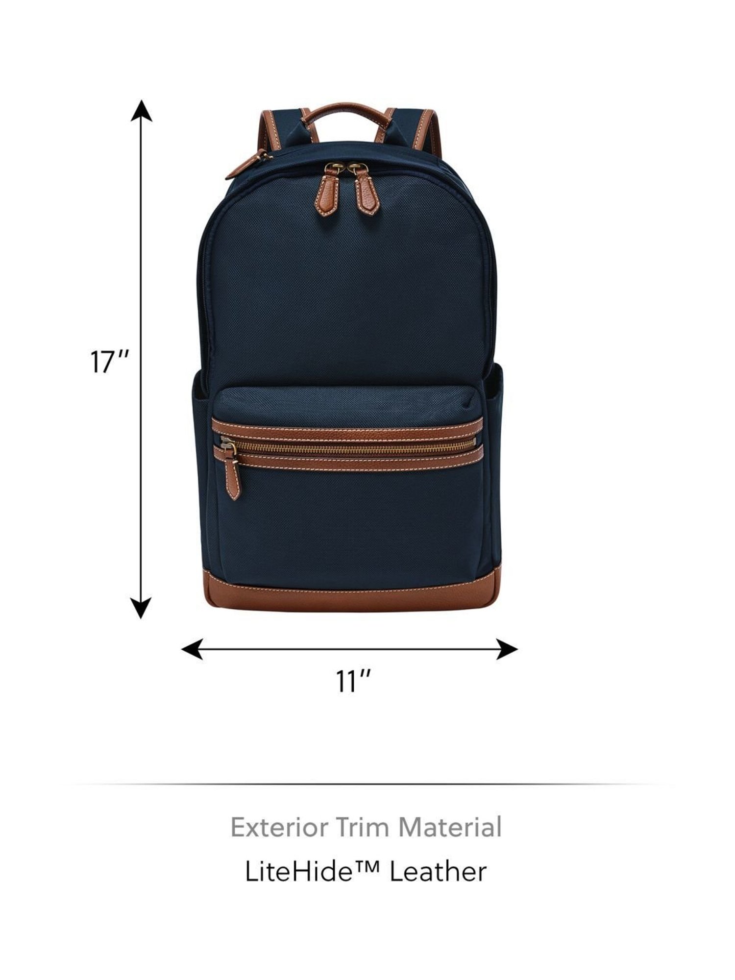 Fossil Navy Blue Solid Backpack