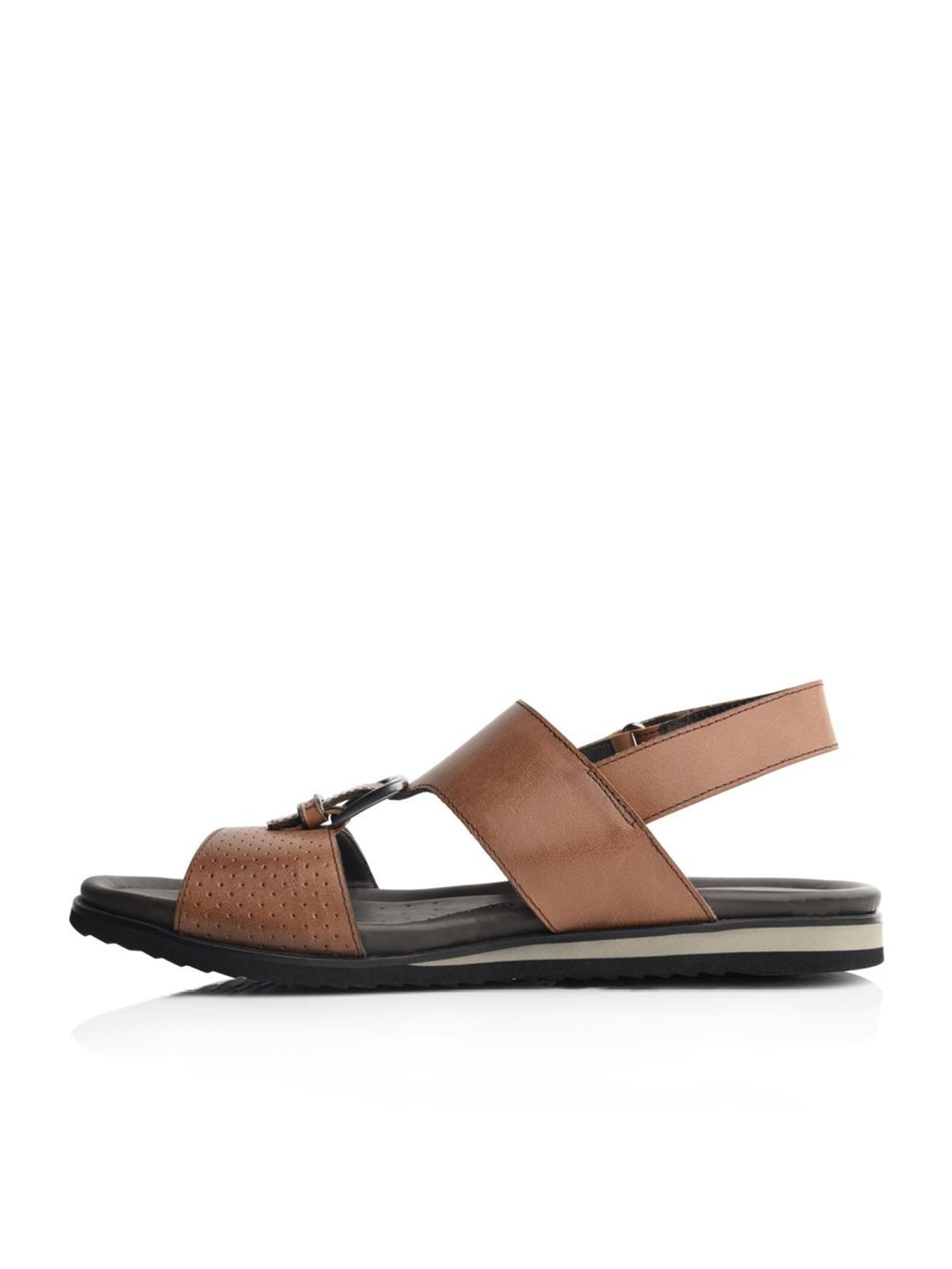 Language Shoes Men's Plush Brown Back Strap Sandals