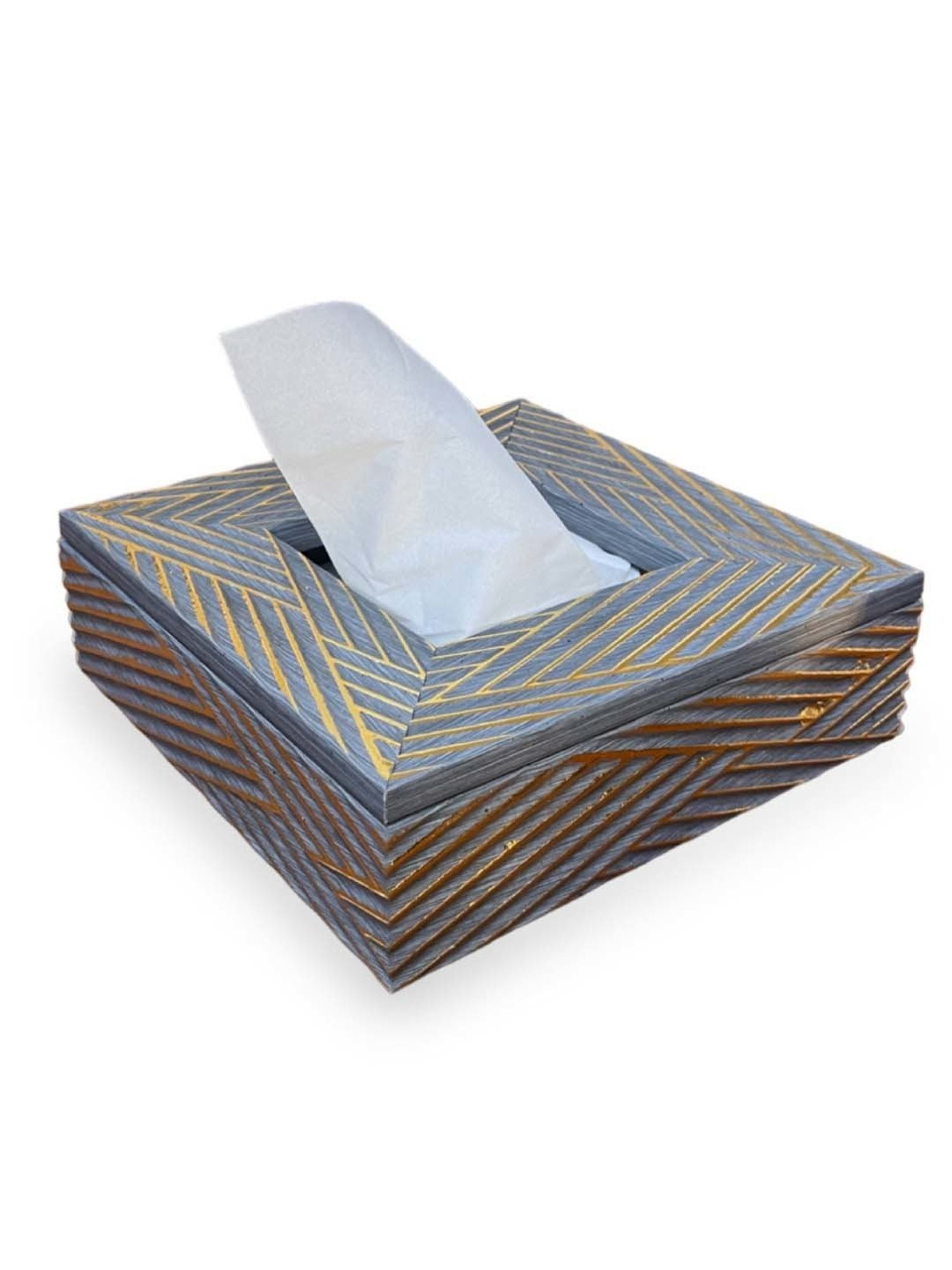 Art Street Grey Engineered Wood Rectangle Tissue Paper Napkin Box