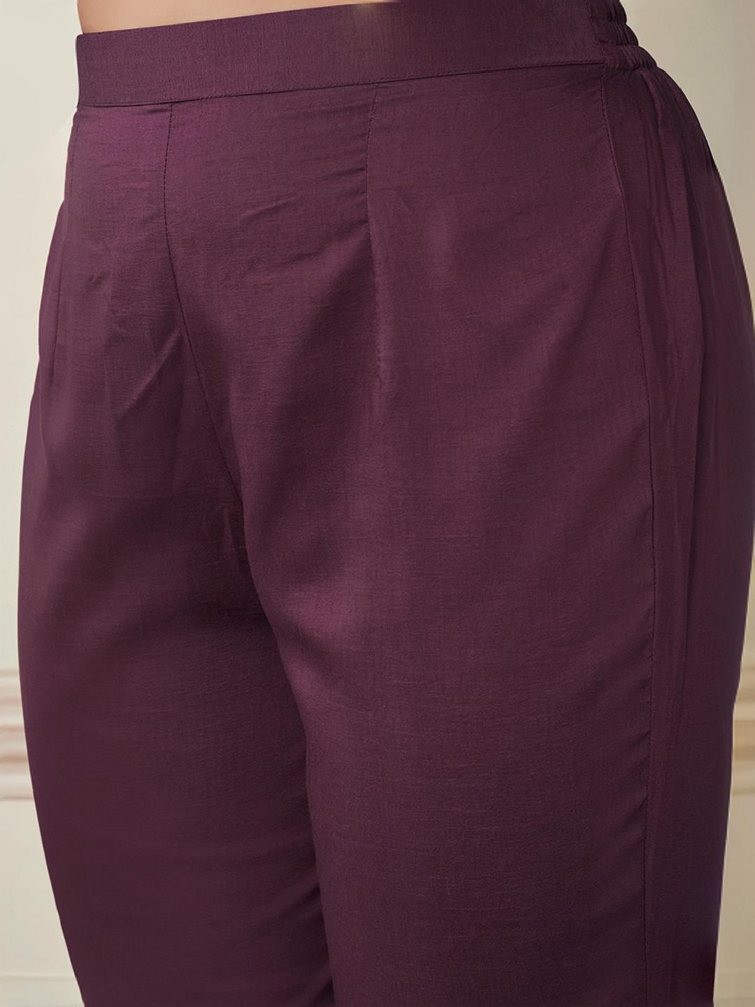 Skylee Purple Embroidered Kurta Pant Set With Dupatta