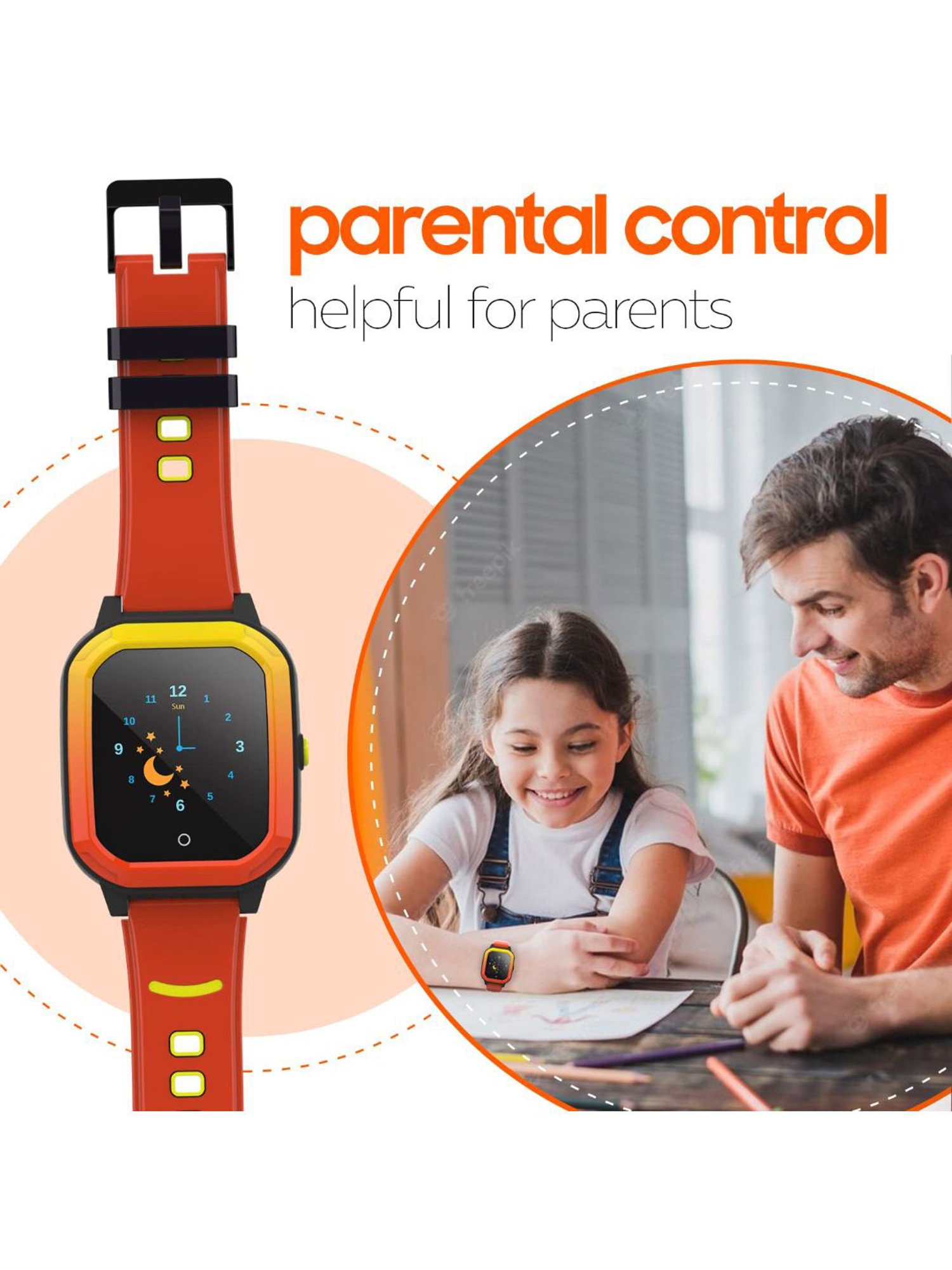 Turet Smartwatch for Kids with HD Display, Camera, SOS Button, Phone & Video Calling (Multicolor)