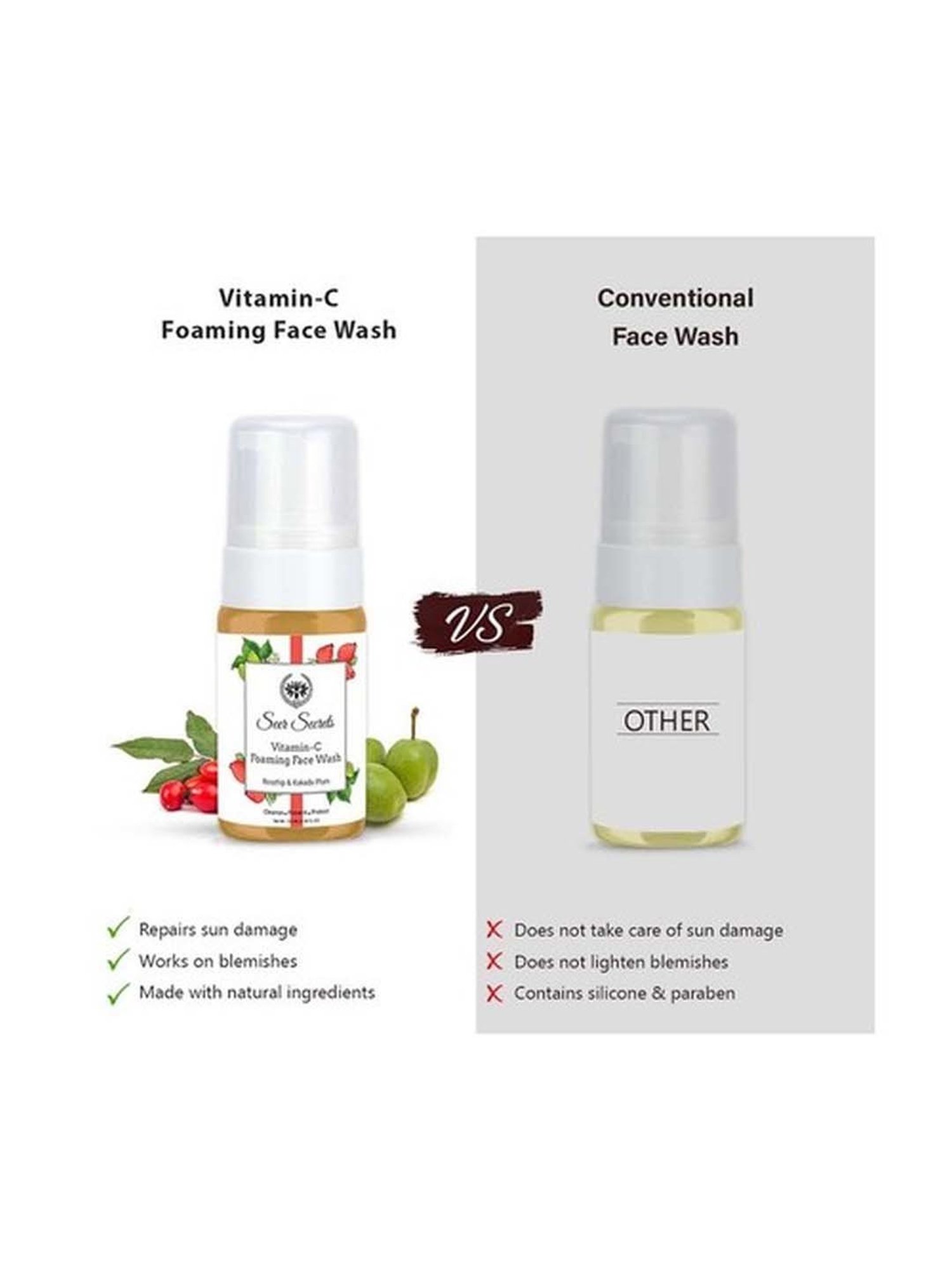 Seer Secrets Rosehip and Kakadu Plum Foaming Face Wash - 120 ml