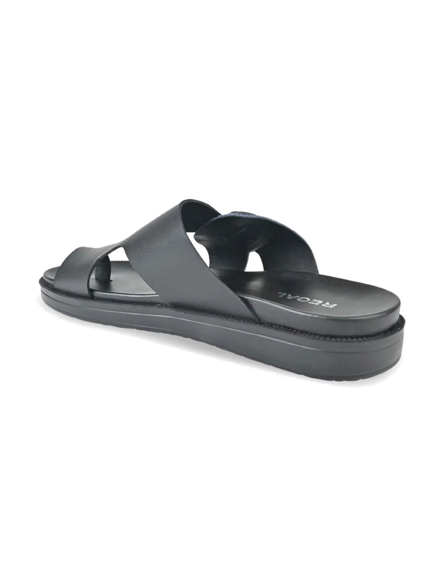 Regal Men's Black Toe Ring Sandals