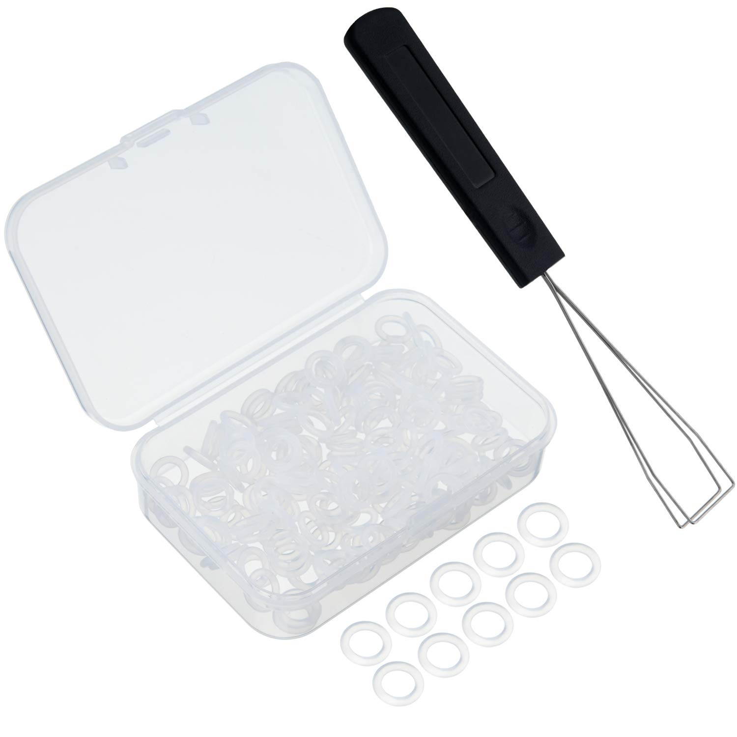 Keyboard Puller Keycap Removal Tool and 200 Pieces Rubber O-Ring Dampeners O-Ring Plumbing Rubber O-Ring Seal for Cherry MX Switch and Mechanical Keyboard