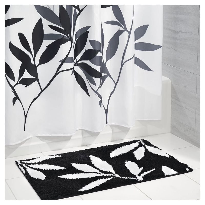 Microfiber Rectangular Rug Black/White - iDESIGN