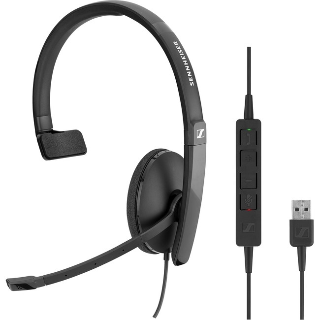 Sennheiser SC 130 USB (508314) - Single-Sided (Monaural) Headset for Business Professionals | with HD Stereo Sound, Noise Canceling Microphone, & USB Connector (Black)