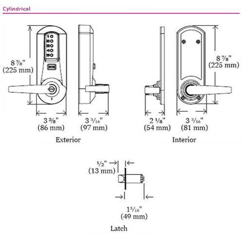Simplex 5021BWL-26D Satin Chrome US26D Mechanical Pushbutton Lock With Key Override For Best SFIC Cores (Core Sold Separately)