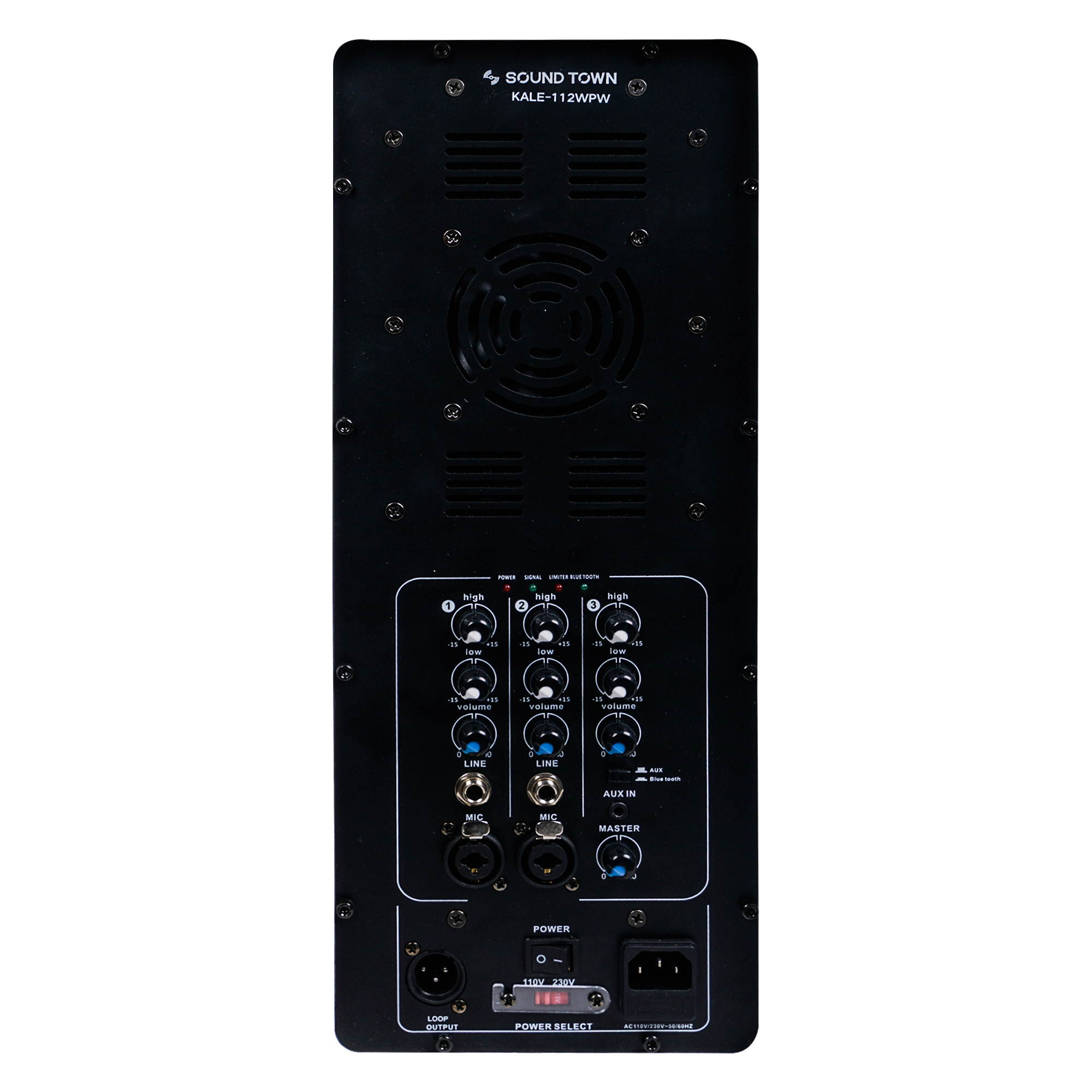 Sound Town 12&rdquo; 700W Powered DJ PA Speaker with Bluetooth, Titanium Compression Driver and 3-Channel Mixer for Bands, Solo Performers, Mobile DJ, Karaoke, Home Studio, Church, White (KALE-112WPW)