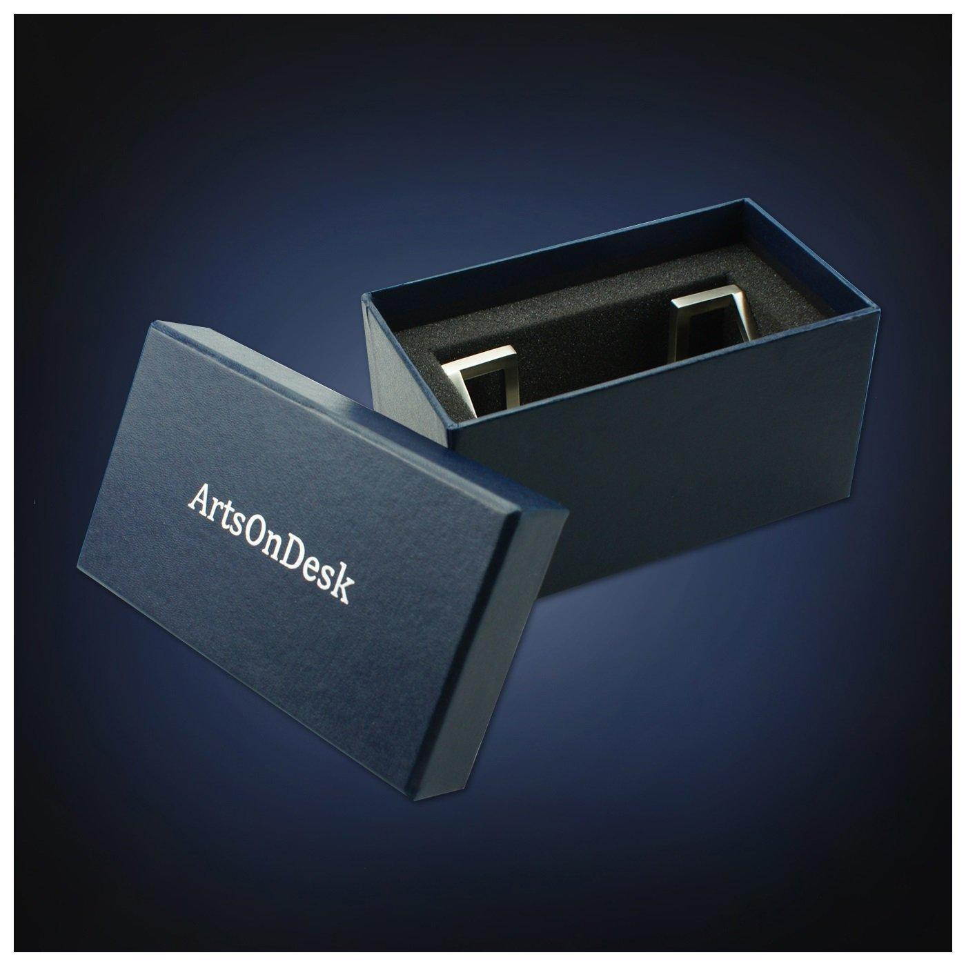 ArtsOnDesk Modern Art Business Card Holder St201 Stainless Steel Satin Finish Patented Luxury Desk Accessory Business Name Card Stand Case Office Organizer Christmas Valentines Day Graduation Gift