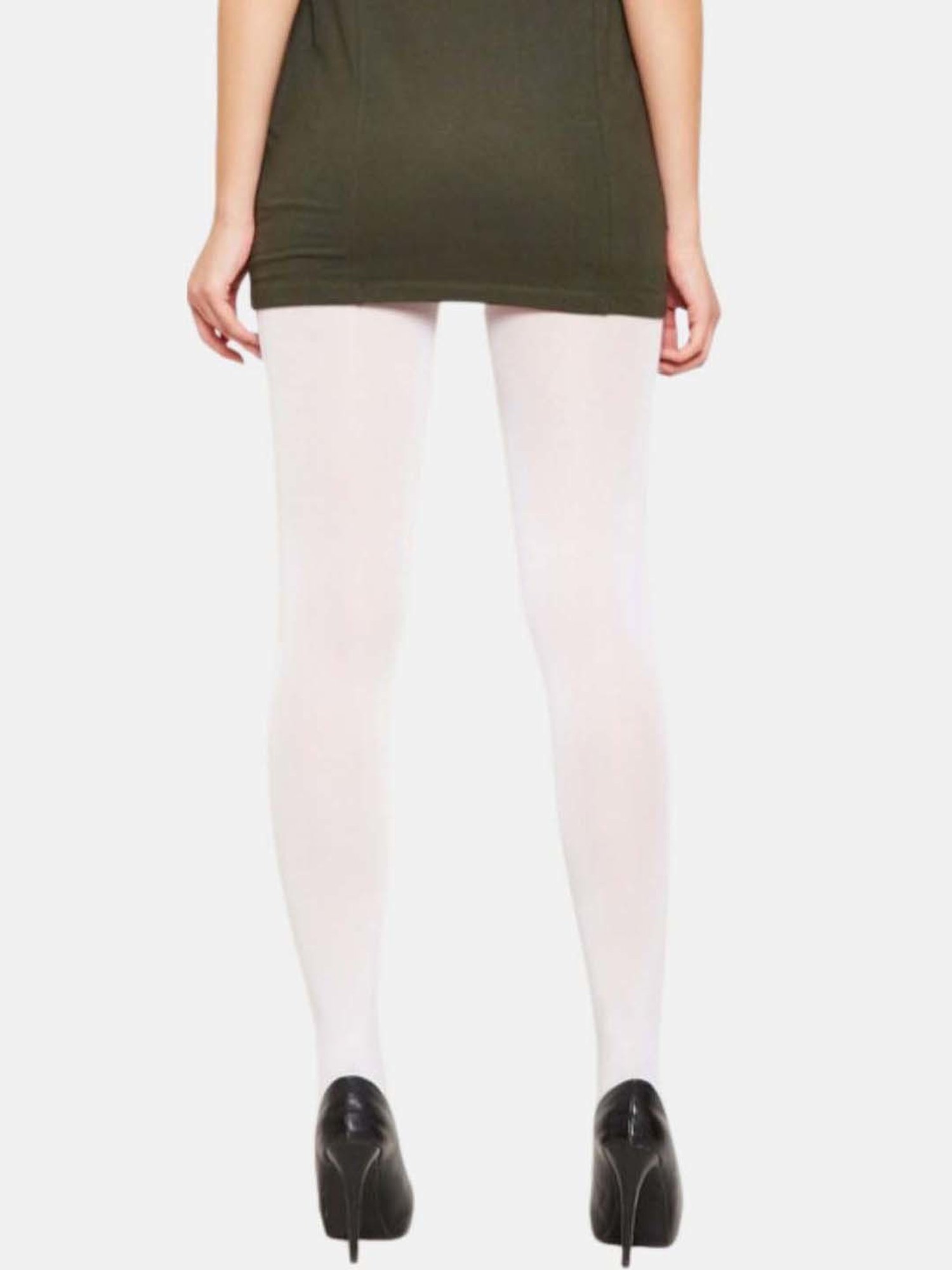 Secrets By ZeroKaata White & Grey Plain Pantyhose Stockings - Pack Of 2