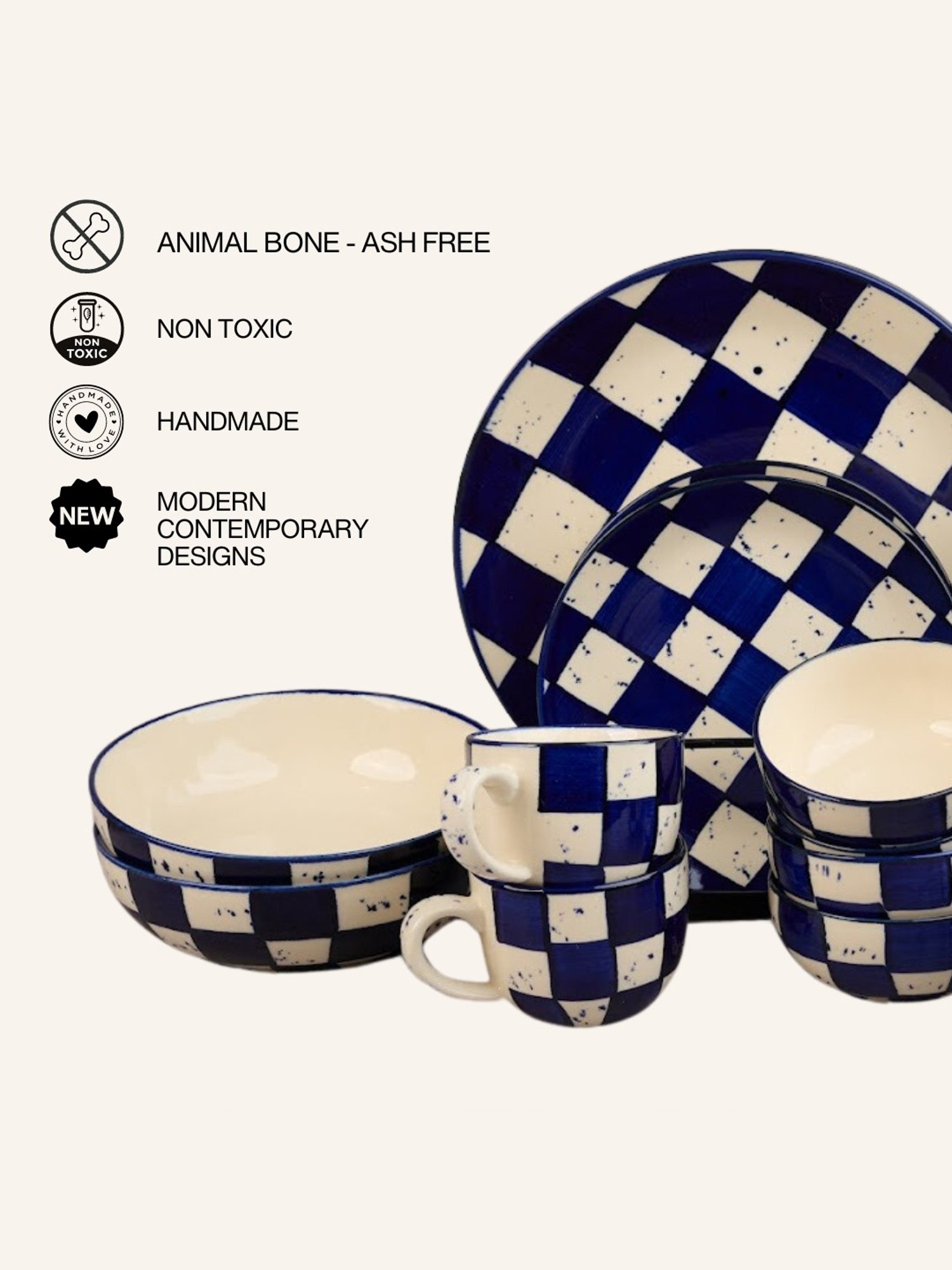 BlackCarrot Ceramic Dinner Set for Couple