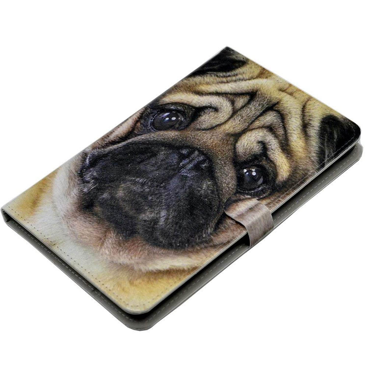 iPad Mini 5 Case 2019,Cute Pug Dog Face Pattern Leather Flip Stand Case Cover for Apple iPad Mini 5th Gen,iPad Mini 4 7.9-inch