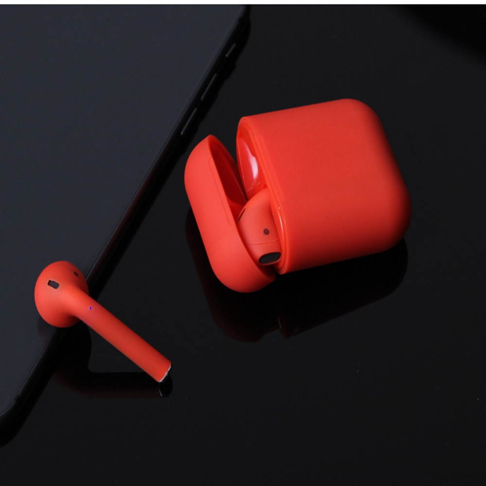 i12 TWS Wireless Bluetooth 5.0 Touch control Earphones with 300mAh Charging Dock Automatically Pairing - Red