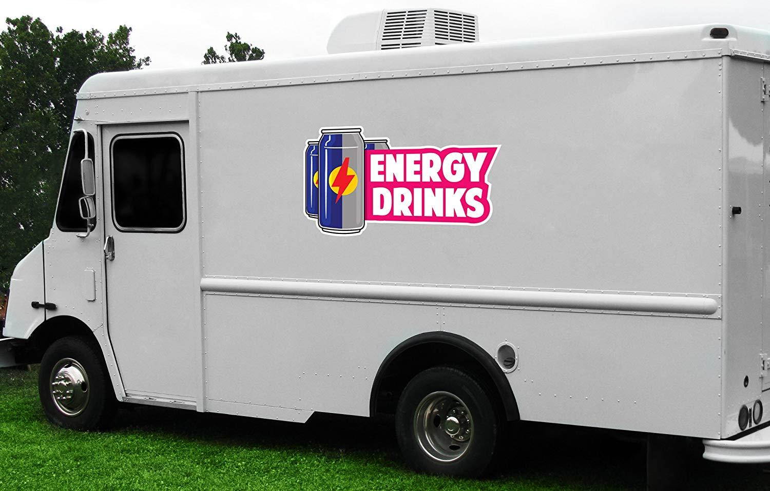 Energy Drinks 24" Concession Decal Sign cart Trailer Stand Sticker Equipment