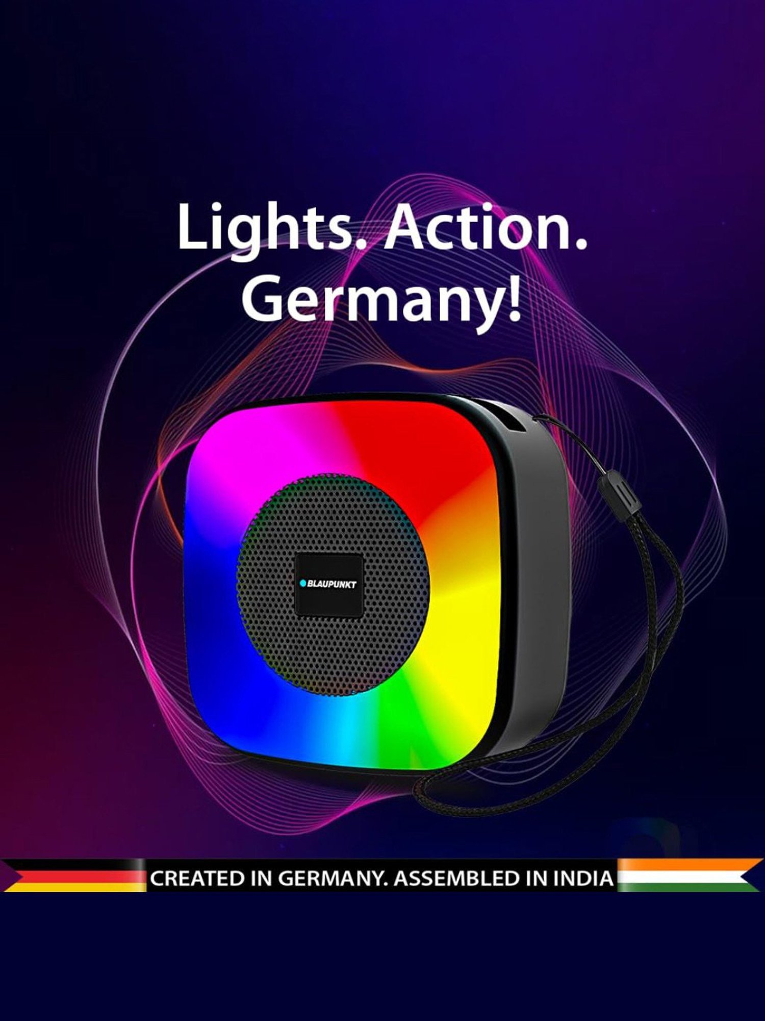 Blaupunkt BT03 RGB Wireless Bluetooth Speaker with Deep Bass, Dynamic RGB Lights (Black)