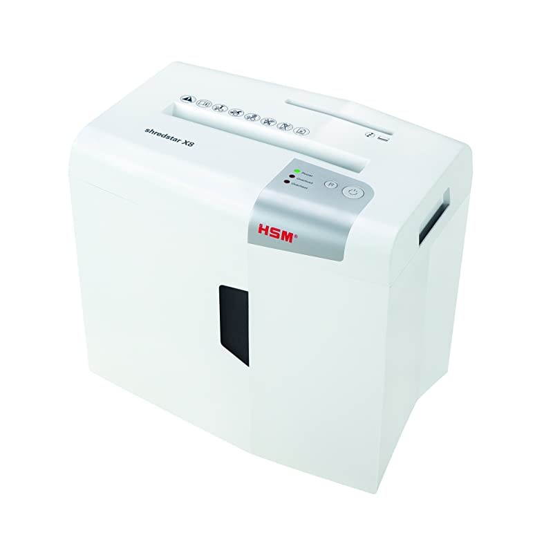 shredstar X8, 8-Sheet, Cross-Cut, 4.8-Gallon Capacity Paper Shredder with Separate CD Slot, White