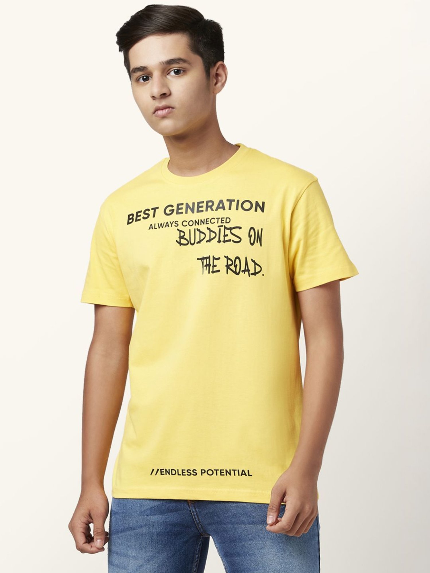 Coolsters by Pantaloons Boys Yellow Cotton Printed T-Shirt