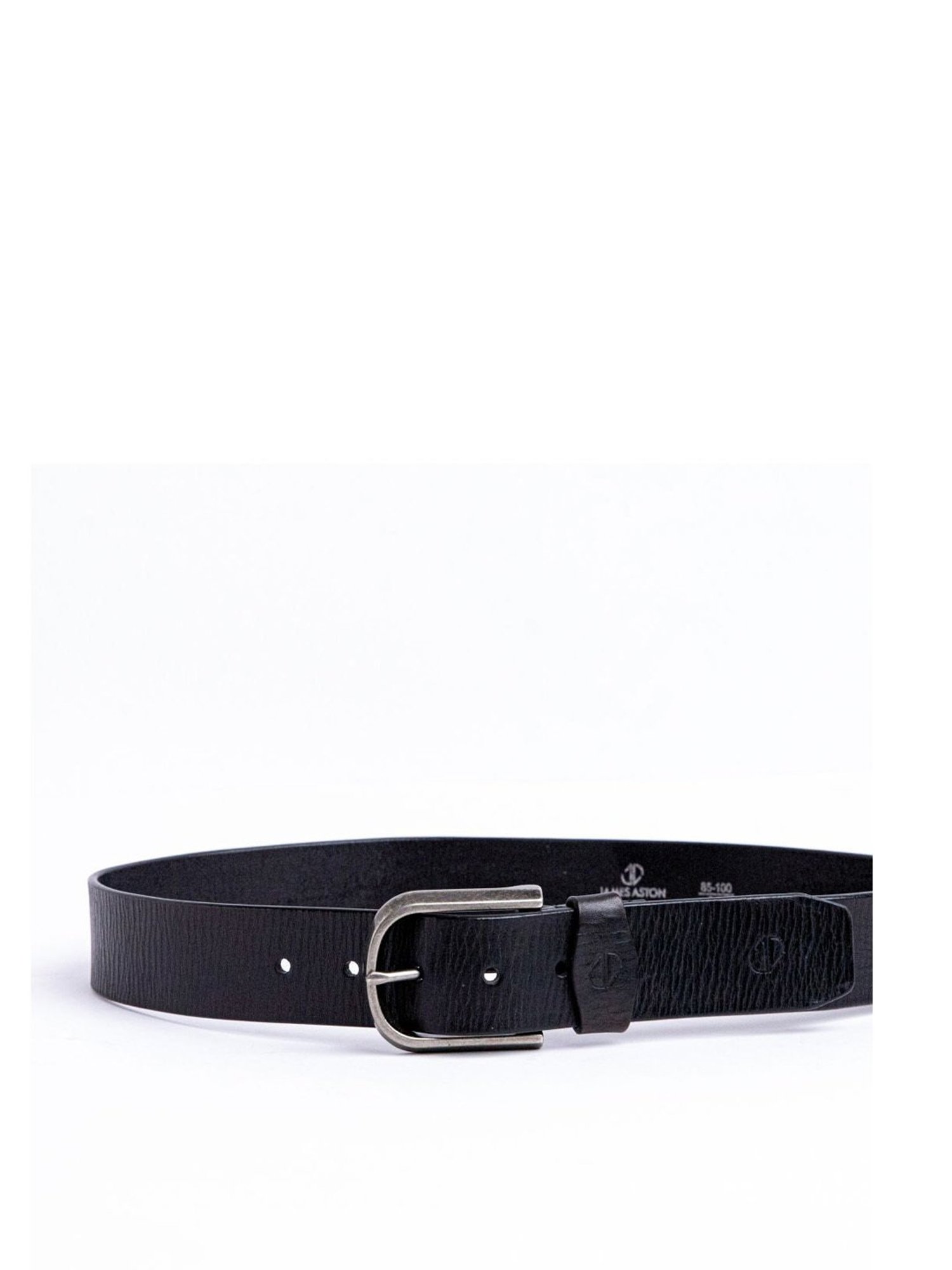 James Aston Pedro Premium Black Leather Solid Waist Belt