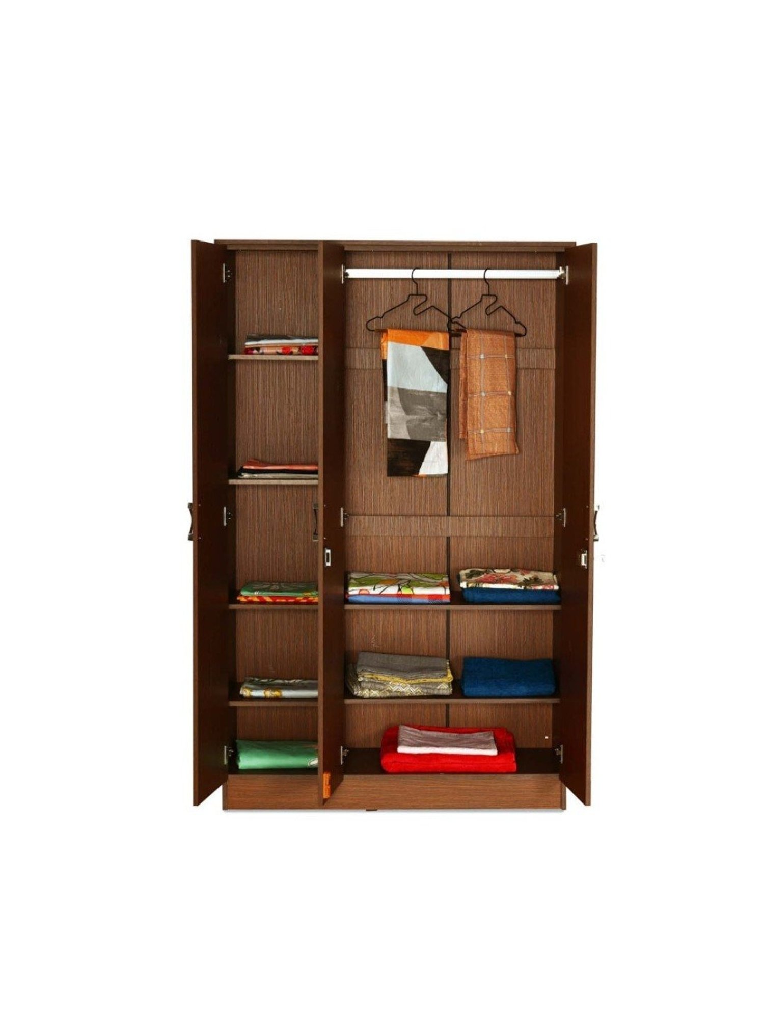 Godrej Interio Ewa Brown Engineered Wood 4 Door Wardrobe