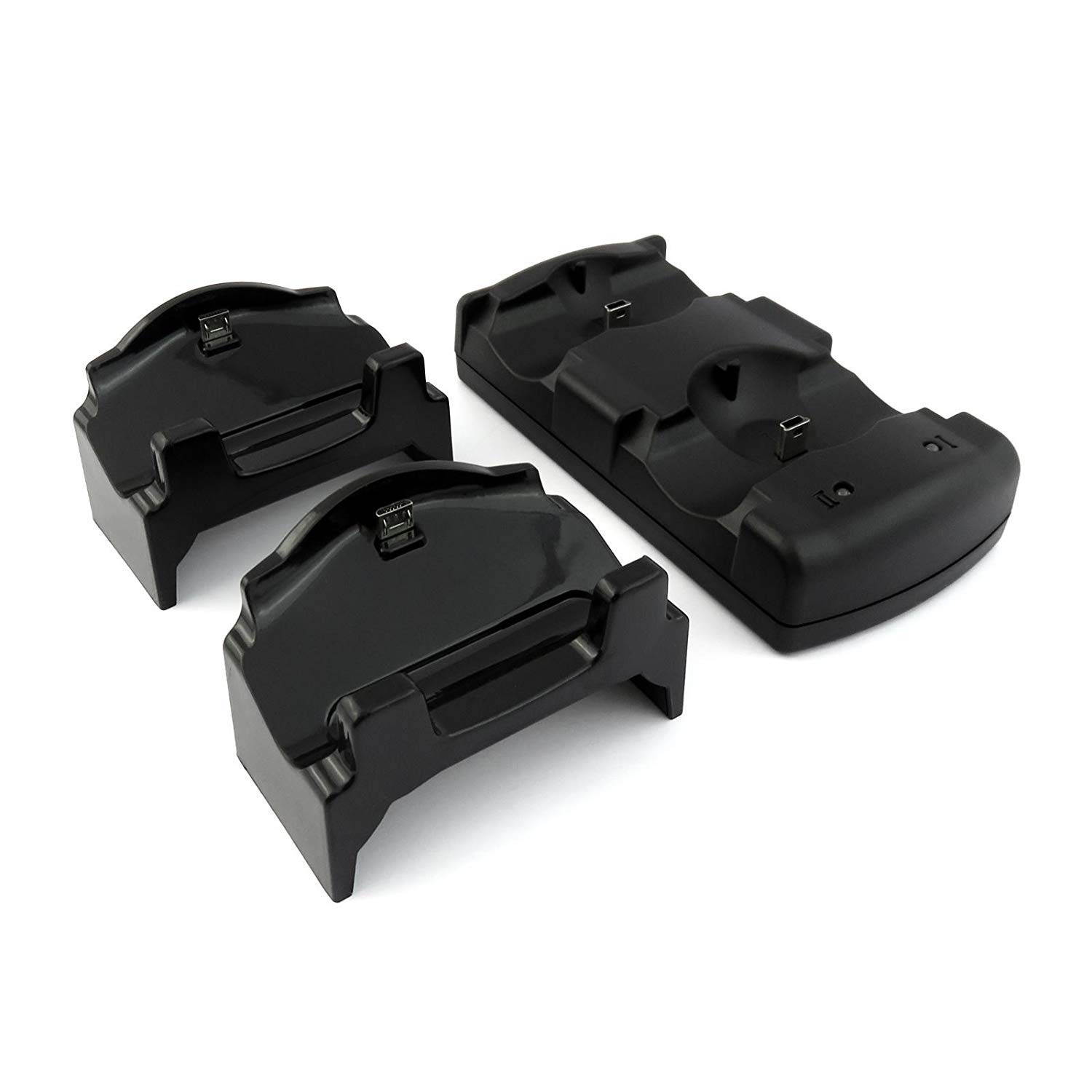 Kailisen PlayStation 3 Controller Charger PS3 / PS3 Move / PS4 Dock with USB Cable, 2 Port Charging Dock Station DualDock Charger Stand 3-in-1