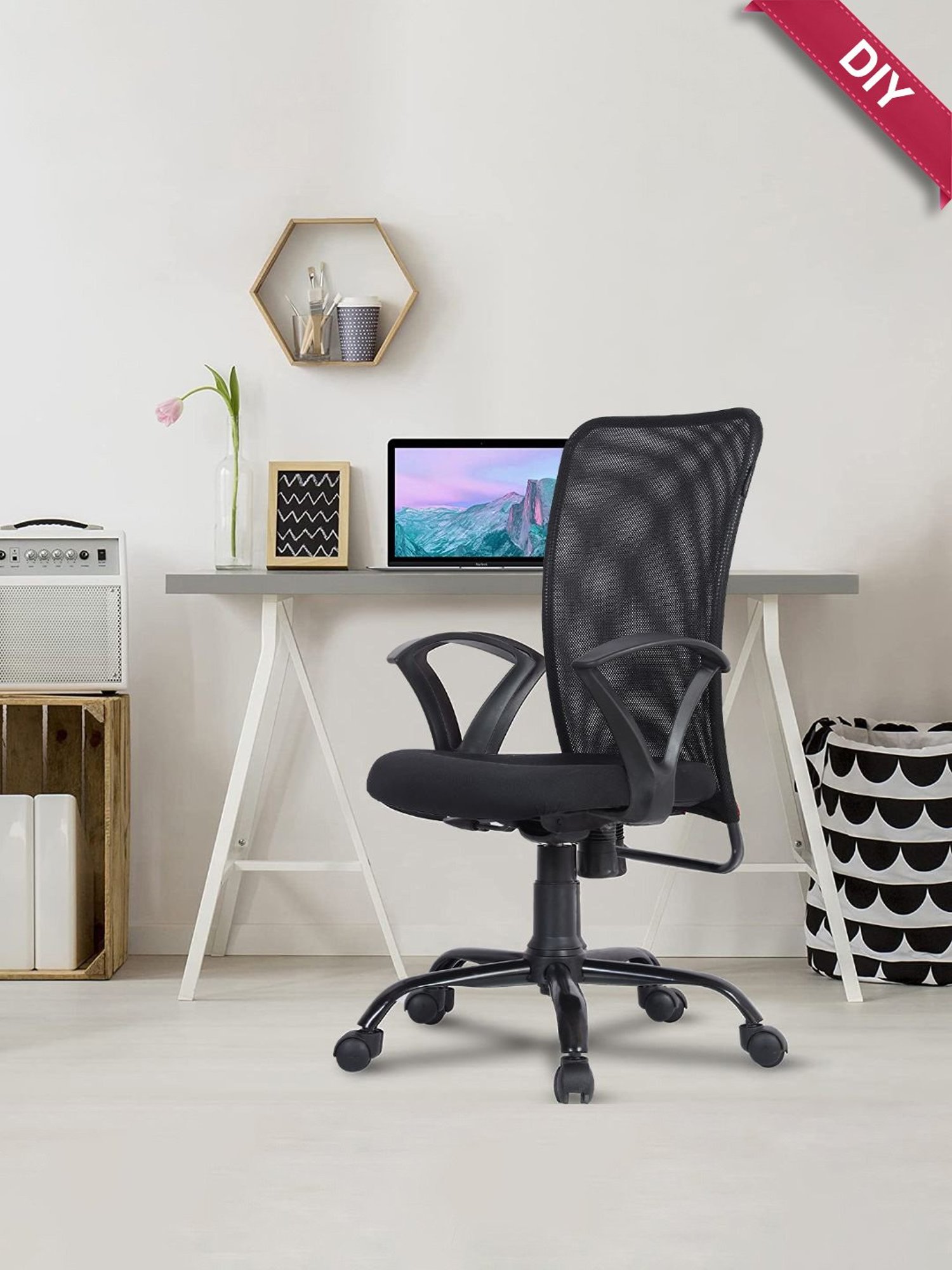 Durian Chaste Black Fabric Executive Chair