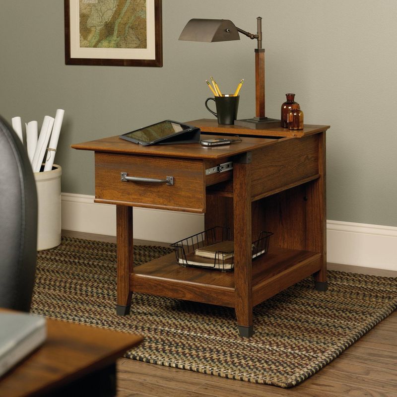 Carson Forge Smartcenter Side Table with Charging Station - Washington Cherry - Sauder