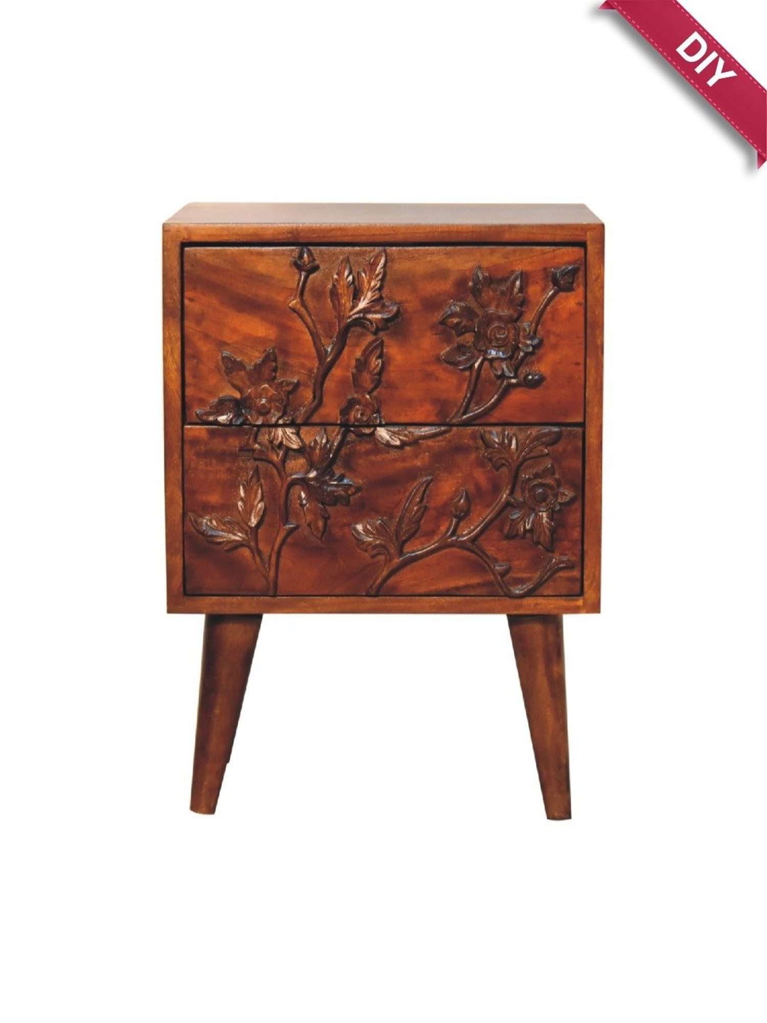 Sleepyhead Ally Teak Brown Sheesham Wood Bedside Table