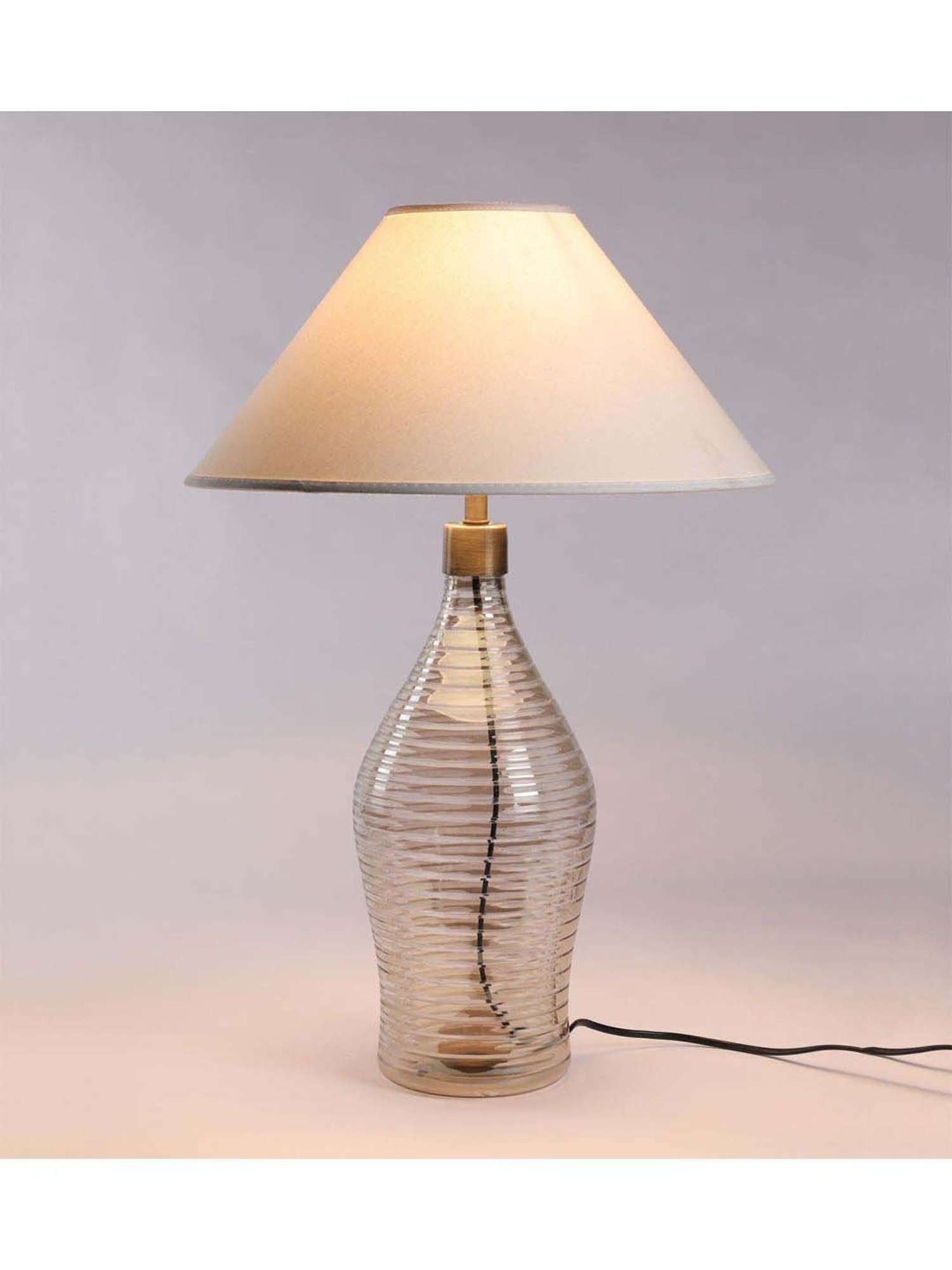 Kapoor E Illuminations White Whirlpool Rings Lustere Glass Table Lamp - Set of 1