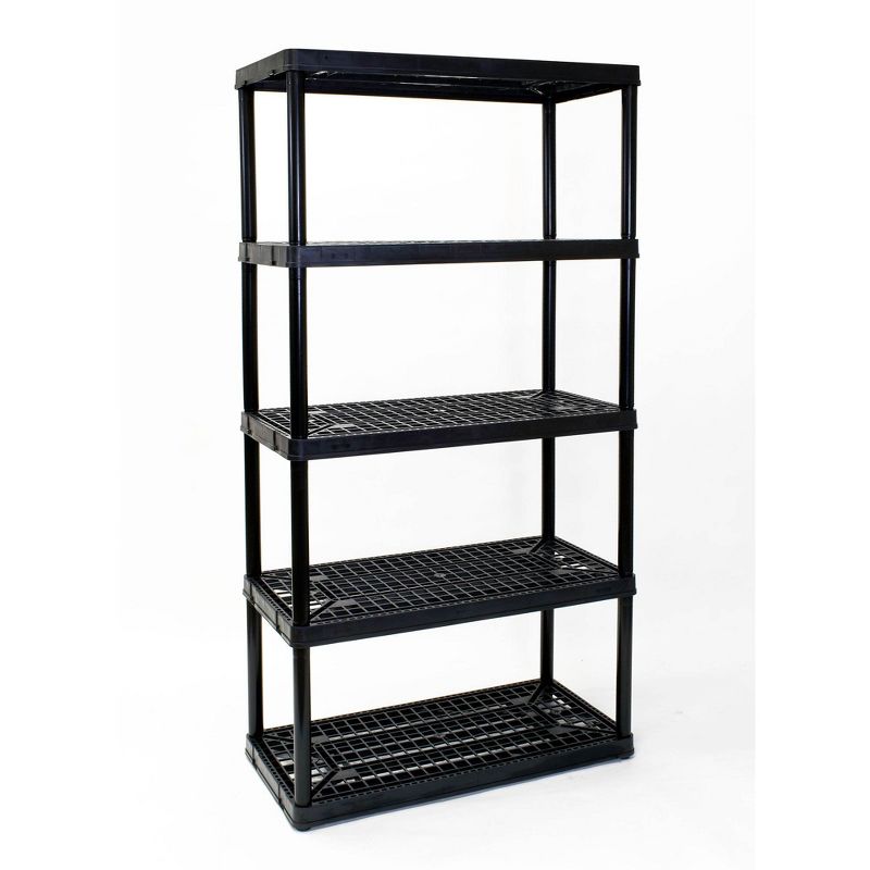 Gracious Living 5 Shelf Tier Light Duty Indoor and Garage Storage Shelf, Black