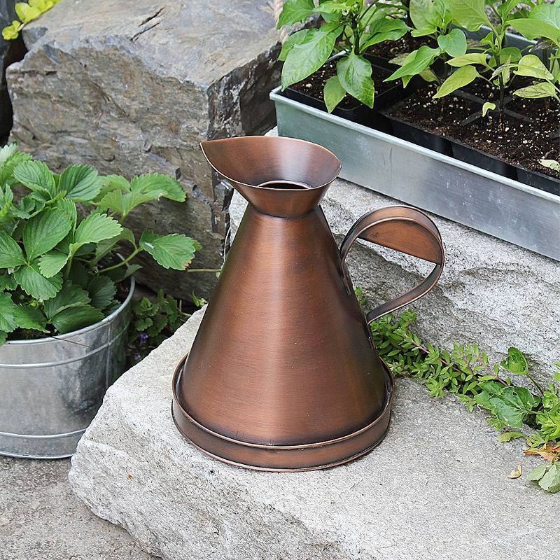 12.25" Large Galvanized Steel Watering Jug Antique Copper Plated - ACHLA Designs