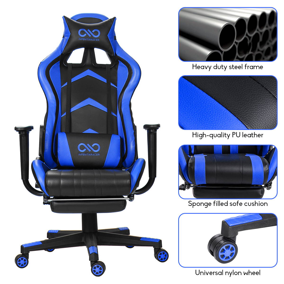 RESPAWN Sidewinder Gaming Chair, PU Leather, in Rage Red (RSP-125-RED)