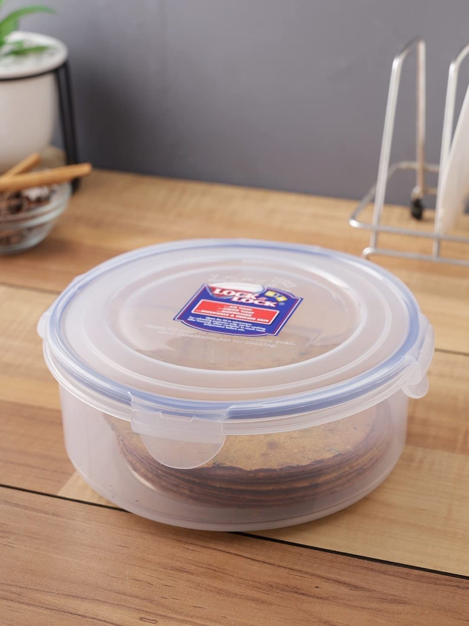 Lock & Lock Transparent Plastic Nestable Container - 1.2L
