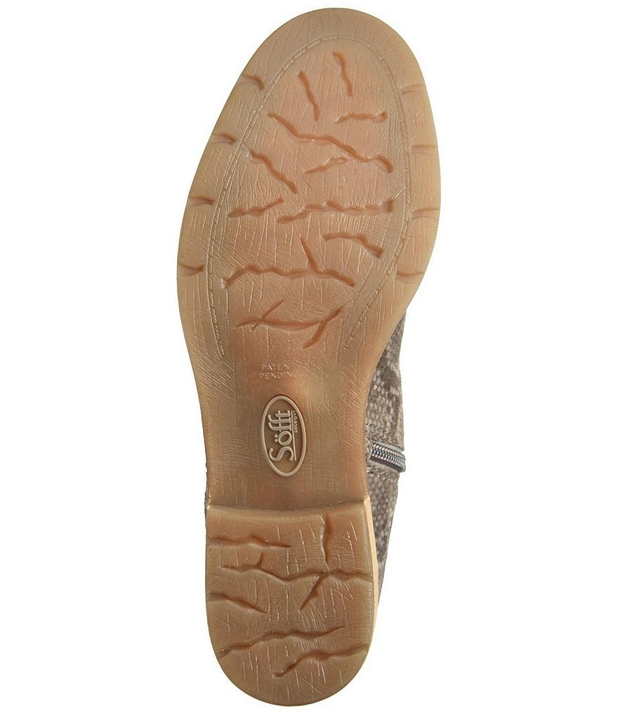 Sofft Sharnell Suede Snake Print Tall Waterproof Block Heel Boots