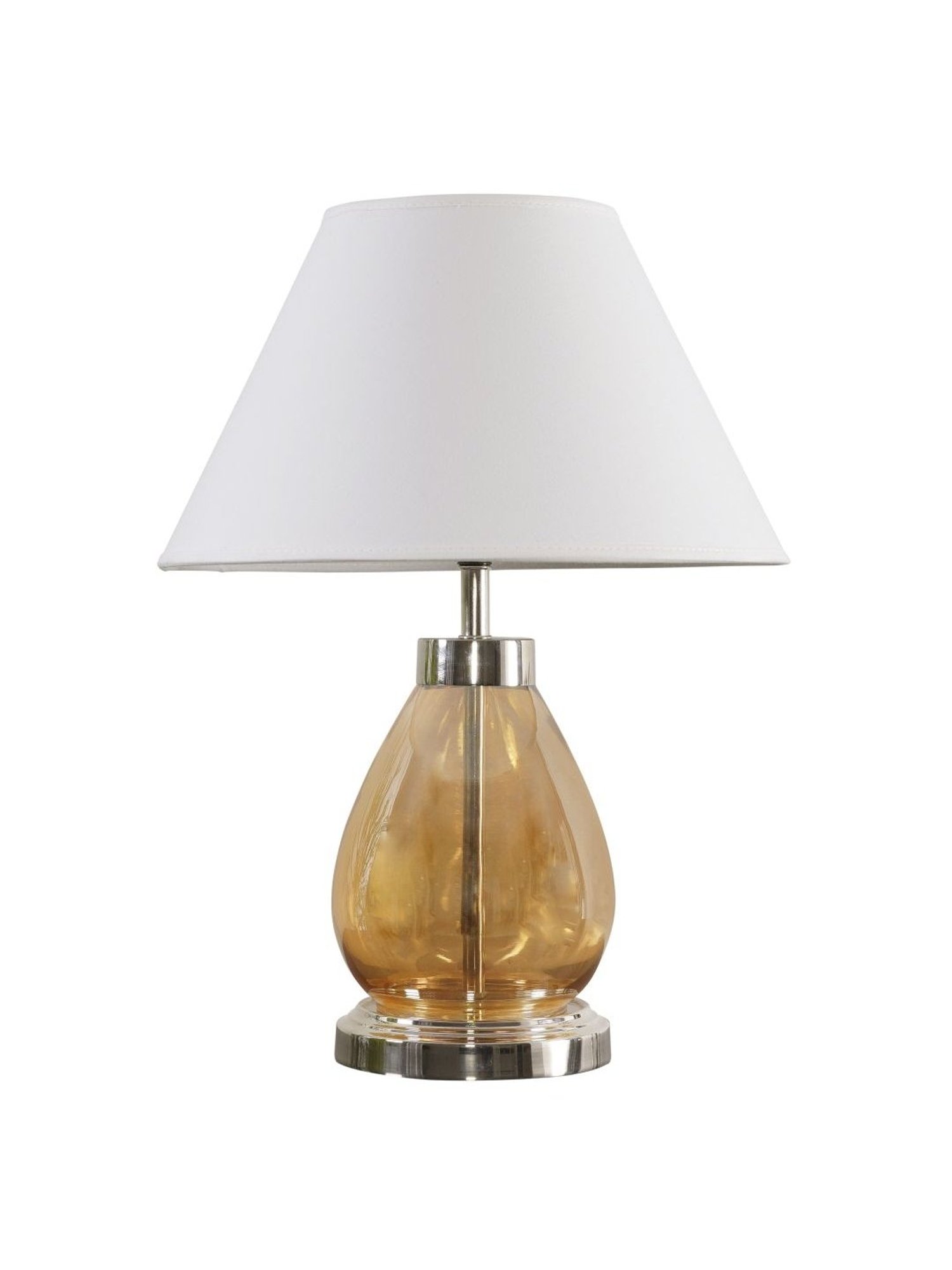 Kapoor Lamp Shades Amber & White Glass Fondi Finish Table Lamp
