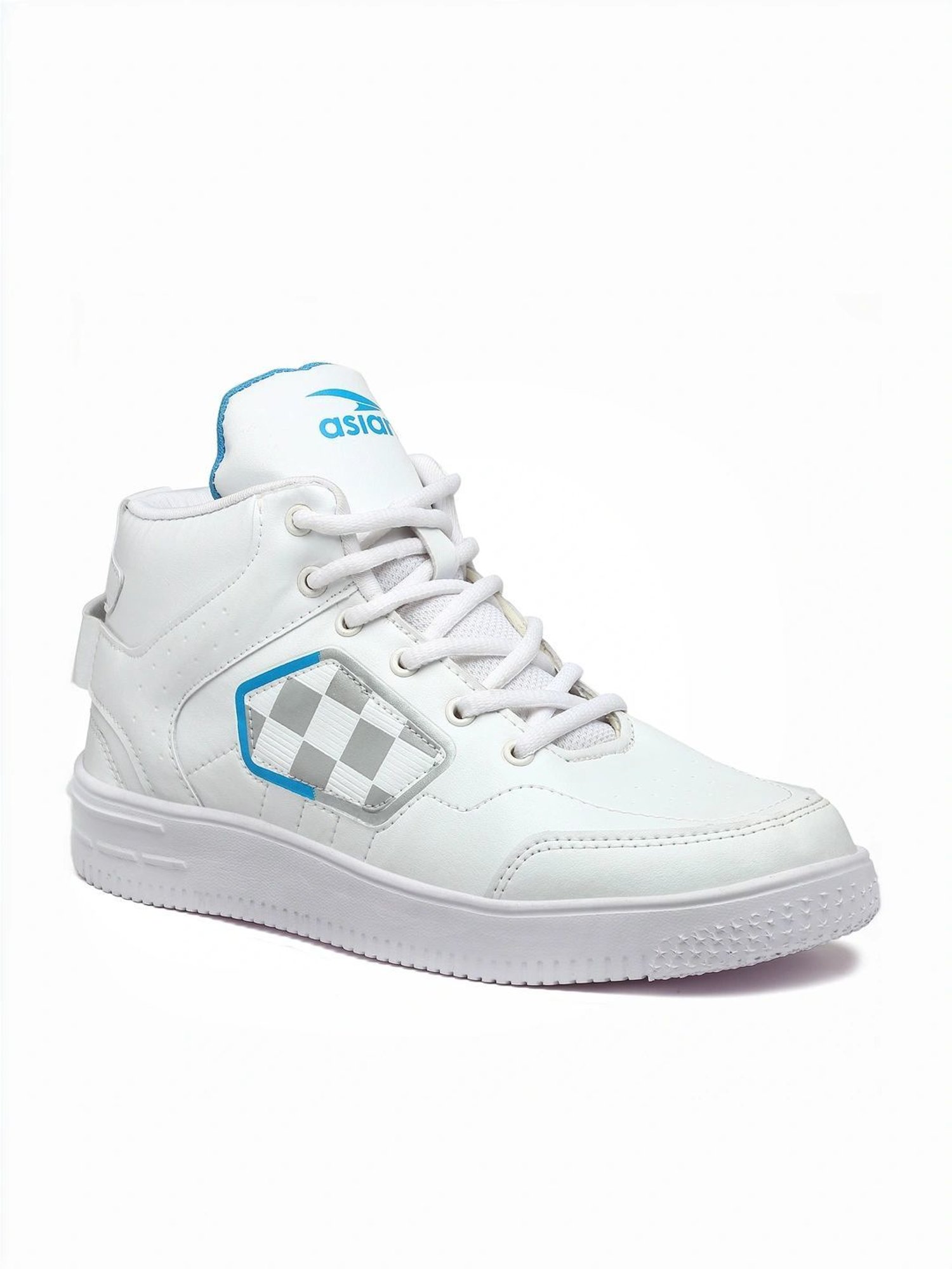 Asian Men's White Ankle High Sneakers