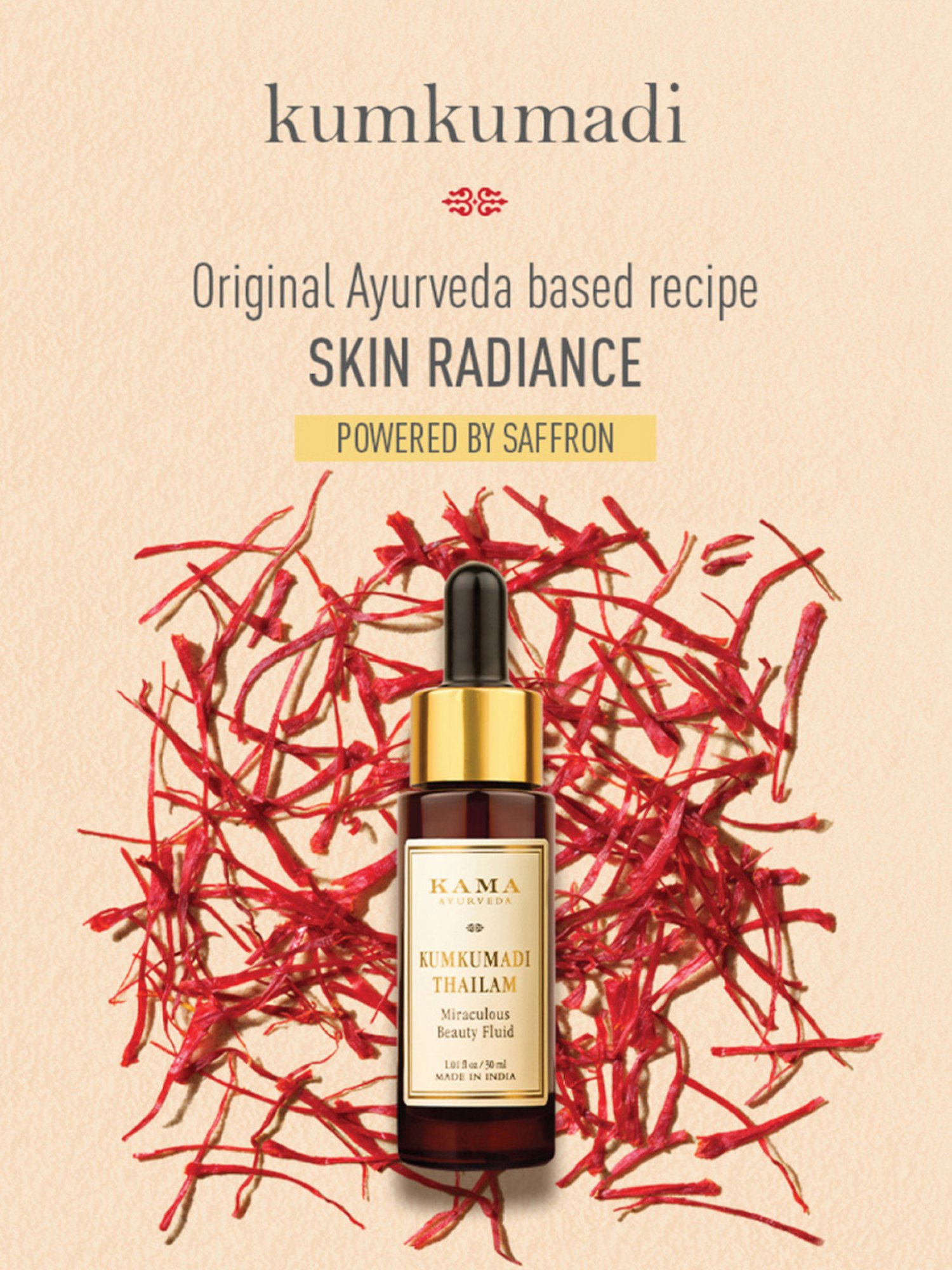 Kama Ayurveda Kumkumadi Miraculous Beauty Fluid Ayurvedic Night Serum 3 ml (Unisex)