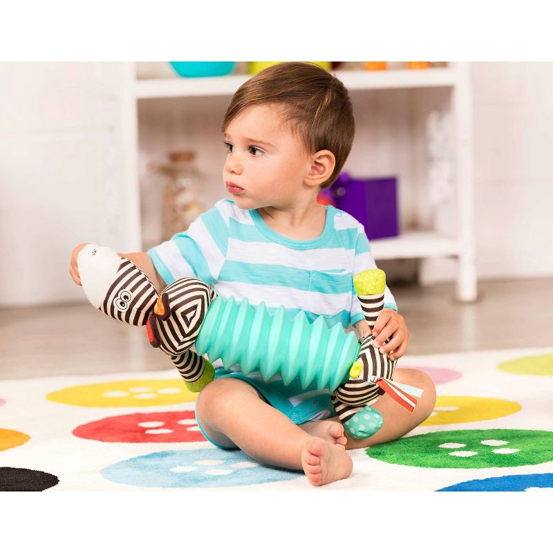 B. toys Sensory Zebra Plush - Squeezy Zeeby