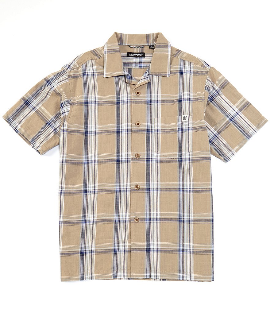 Solaris Short-Sleeve Linear Plaid Sportshirt