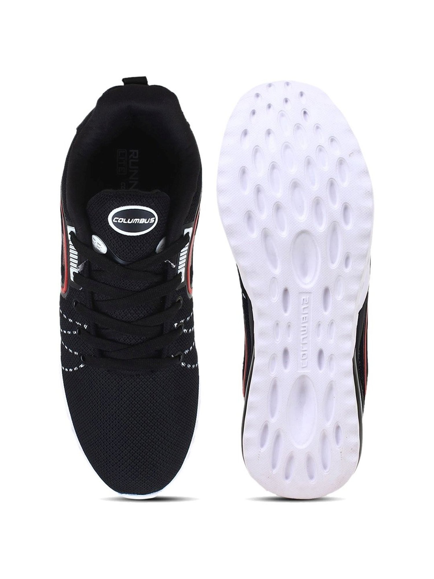 Columbus Men's Jet Black Running Shoes