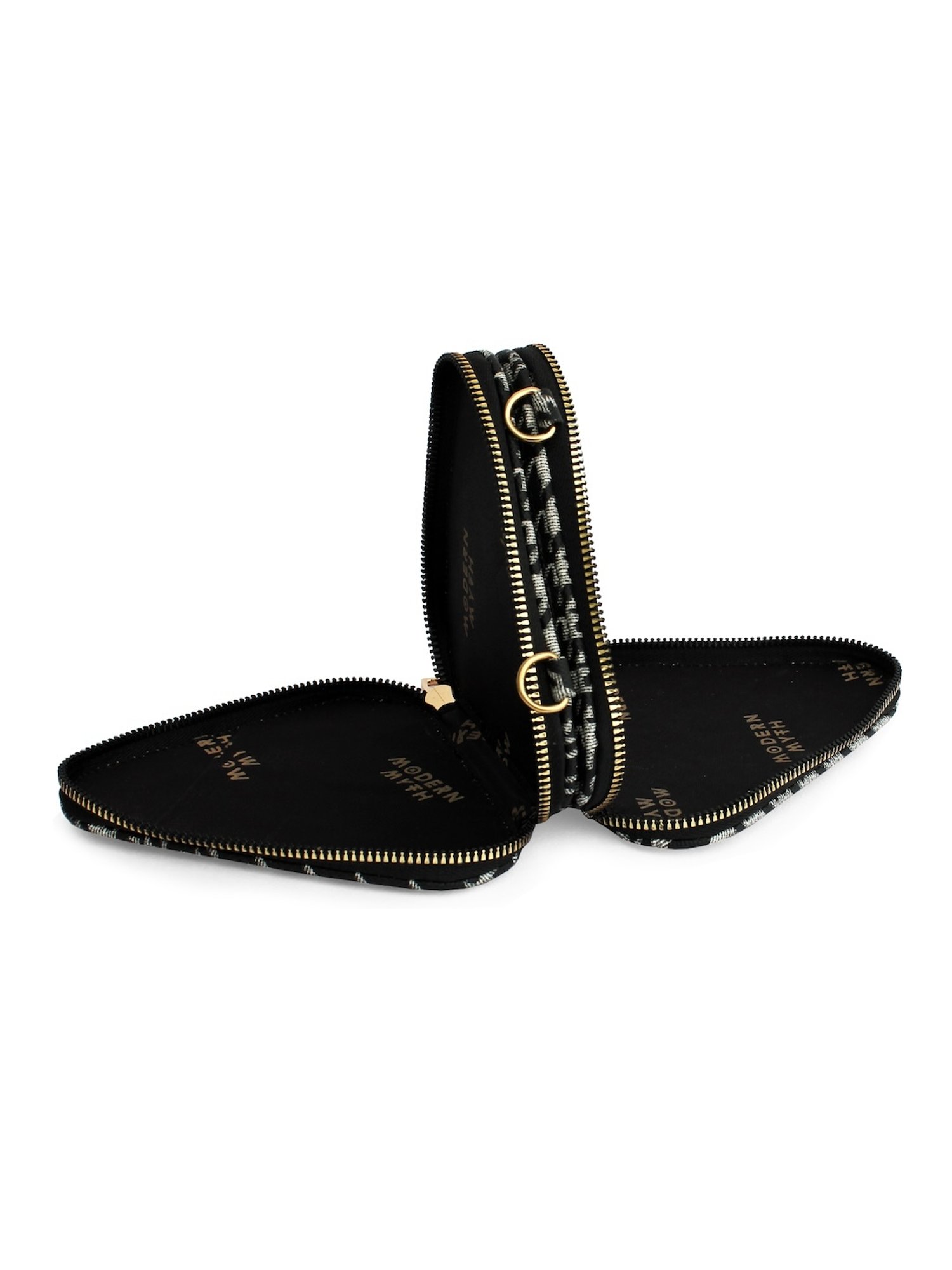 Modern Myth Trio Black Printed Small Mini Cross Body Bag