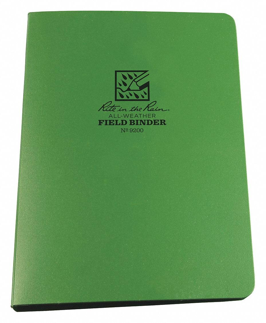 RITE IN THE RAIN 9200 1/2" Six Ring Field Round Binder, Green