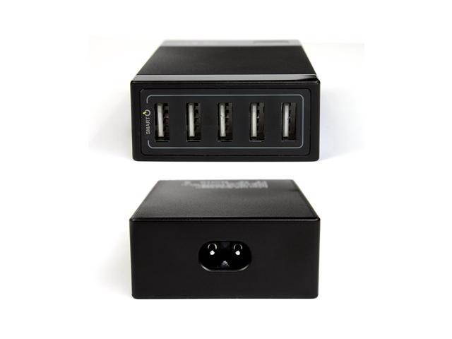 JTD &reg; 40W (5V8A) 5-Port High Speed Desktop USB Wall Charger Quick Charge with SMART POWERTM Technology for iPhone, iPad Air 2, Samsung Galaxy S6 / S6 Edge, Nexus, HTC M9, Nokia and More (Black)