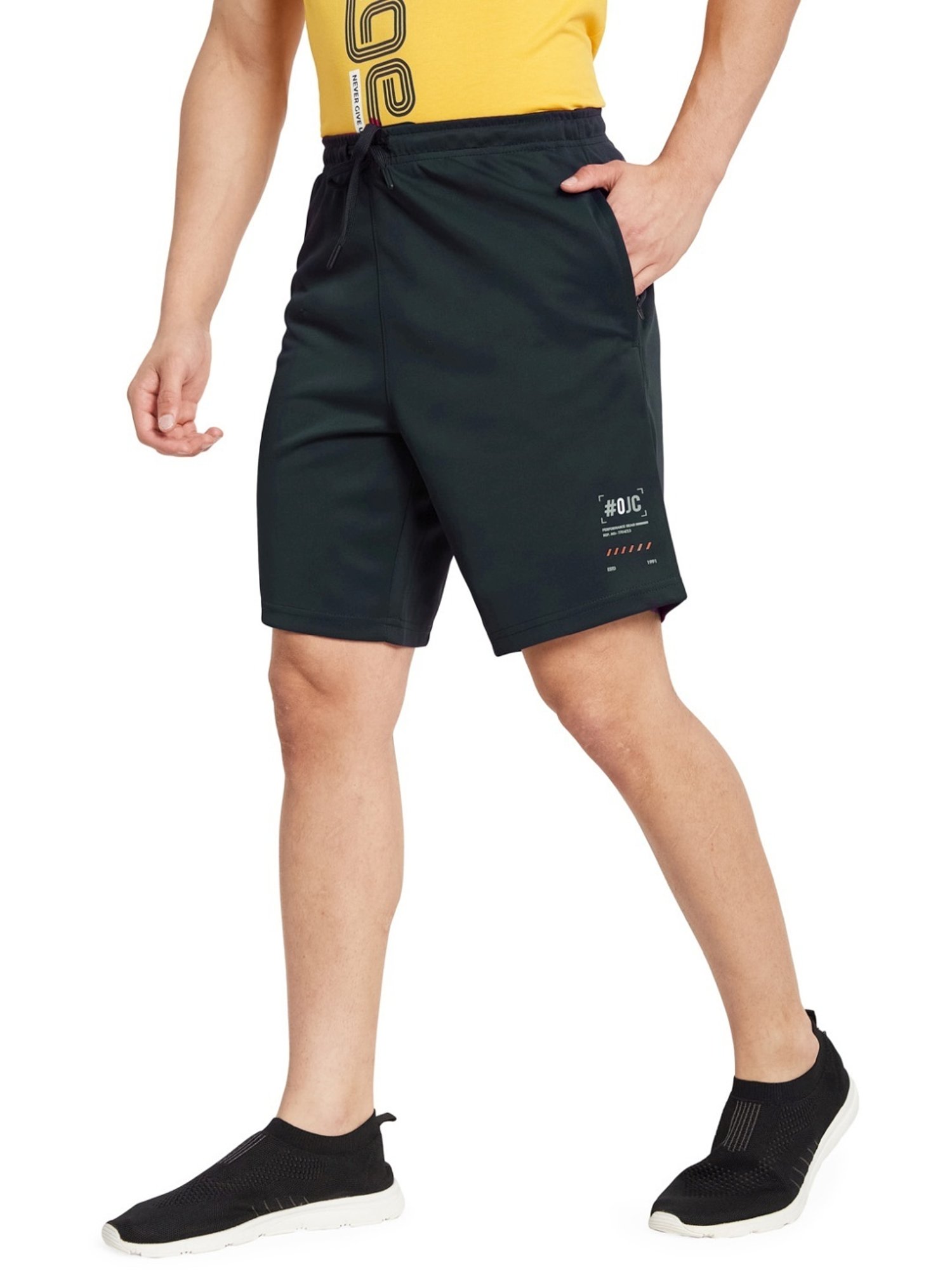 Octave Gun Metal Cotton Regular Fit Shorts